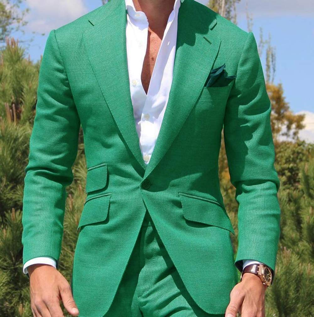 Men's Slim Fit Two-Piece Suit - One Button Blazer & Pant Set for Wedding, Groom, Formal Events | Perfect for Bridal Party, Prom, Business & Special Occasions