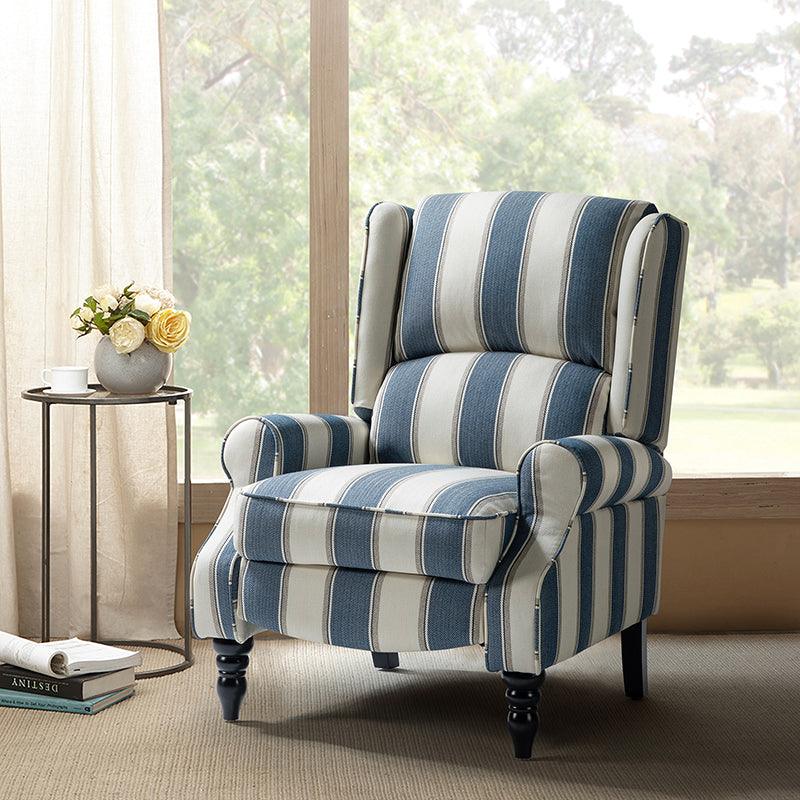 Erdeni Upholstered Manual Wingback Recliner Chair - Comfortable Living Room Armchair with Smooth Reclining Mechanism - Perfect for Home Theater, Reading Nook & Relaxation