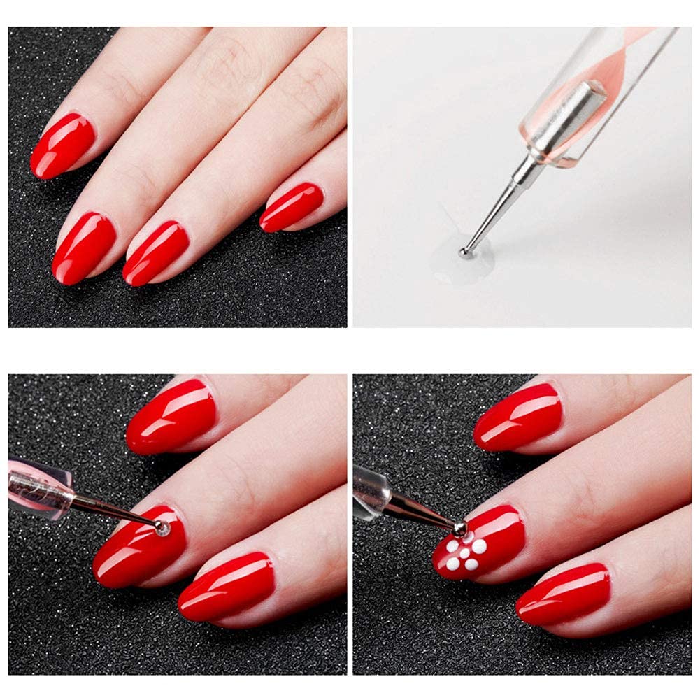 Shidara Professional Nail Dotting Pen Tool Set for Nail Art Designs - 5 Multicolor Dot Paint Tips - Perfect for DIY Manicure, Salon Nail Design & Creative Nail Art Projects