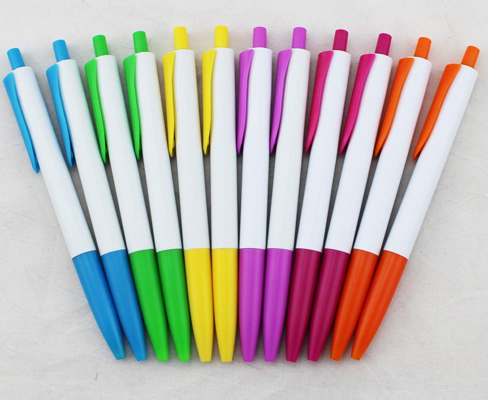 Bulk Blank Ballpoint Pens - 30 Pack Assorted Colors with Blue Ink, Clip & Cap - Perfect for Office, School, Gifts & Promotional Giveaways