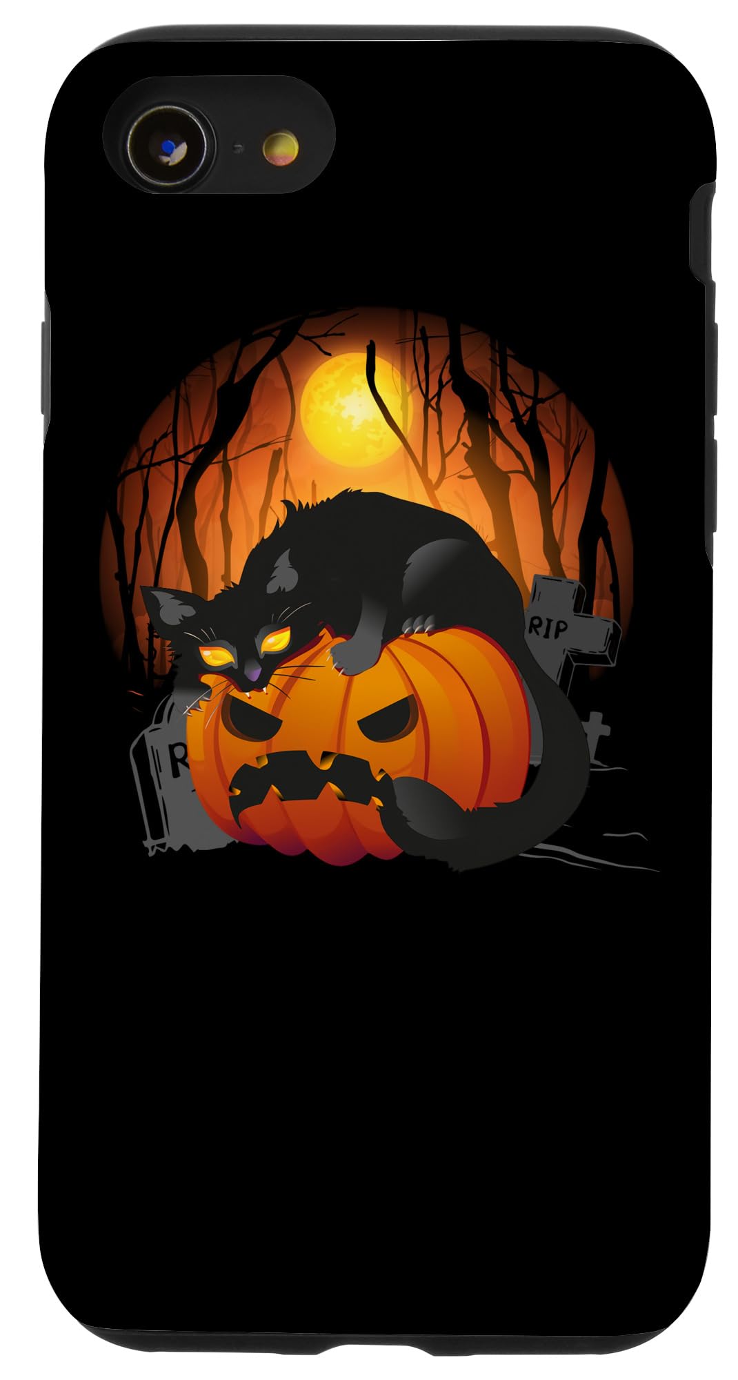 Retro Black Cat iPhone SE/7/8 Case - Halloween Pumpkin Costume for All Ages