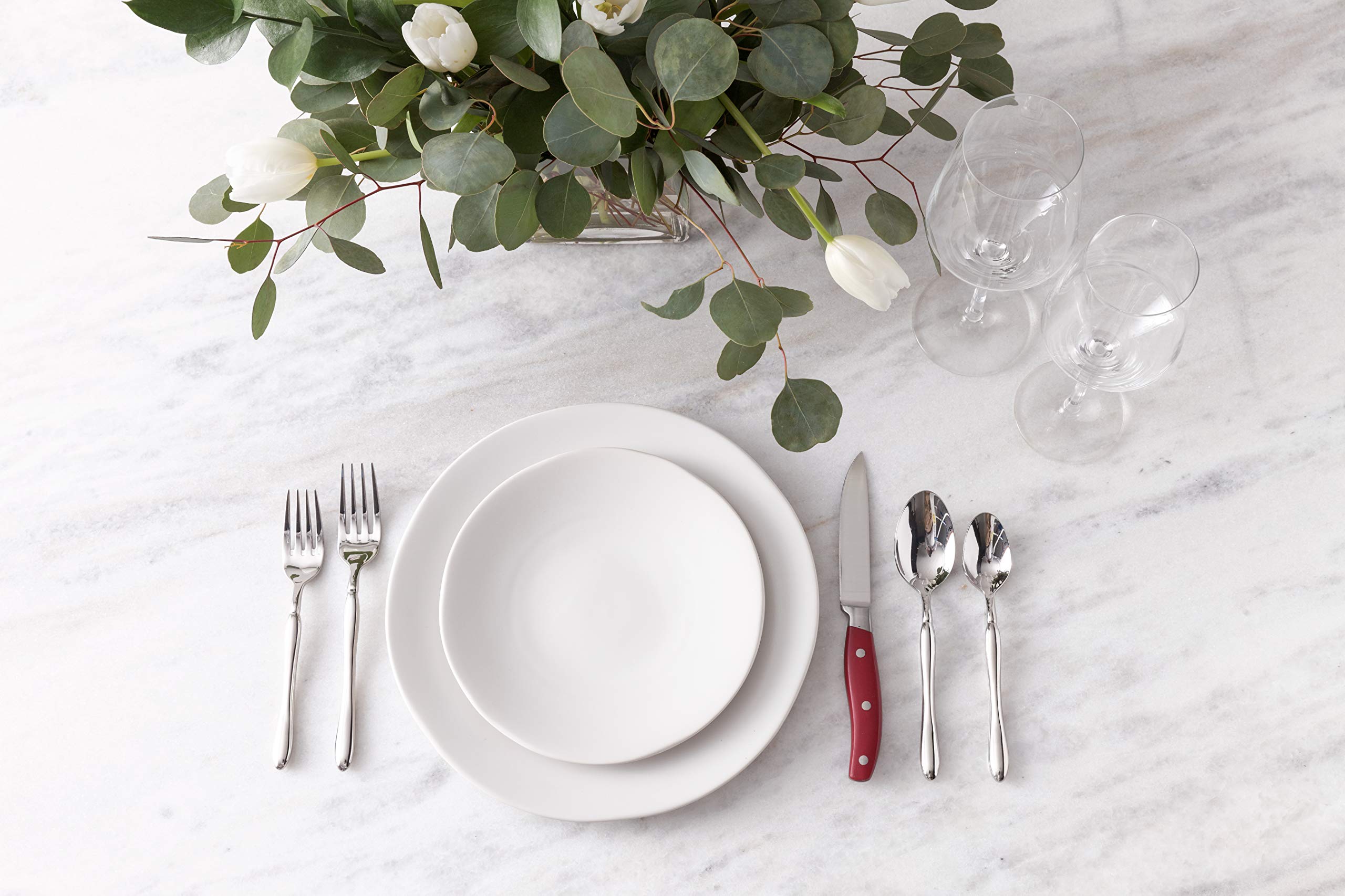 Fortessa Vitraluxe Heirloom Dinner Plates - Set of 4, 10.75-Inch Elegant Linen White Porcelain Plates for Fine Dining, Wedding Registry & Holiday Entertaining