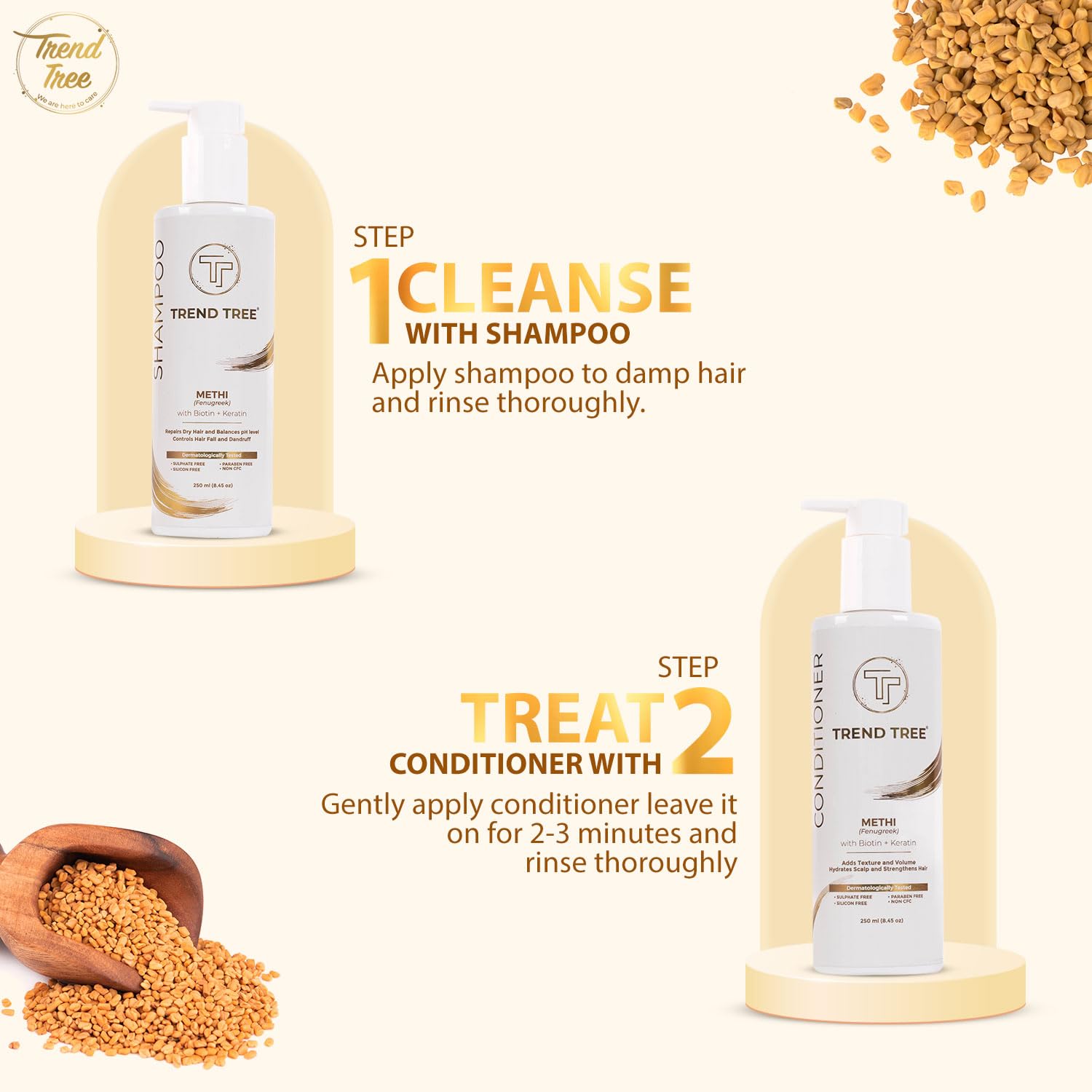 TRENDTREE® Biotin Keratin Hair Conditioner - Paraben Free, Enhances Shine & Strengthens Hair - 250ml | Perfect for Damaged, Dry Hair & Daily Nourishment