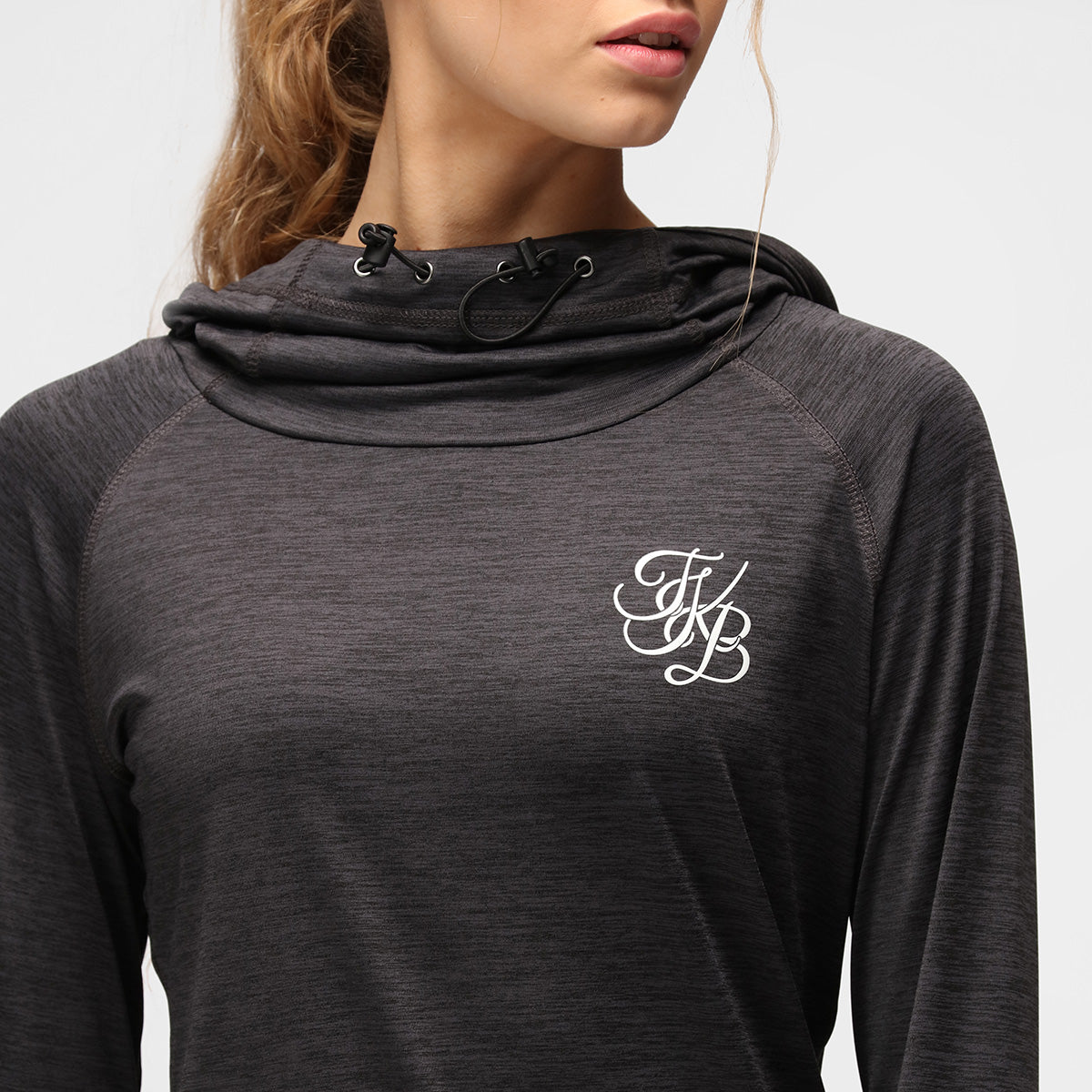 TKB Black Slate Cowl Neck Hoodie for Women - Soft Fleece Pullover Sweatshirt with Oversized Hood | Cozy Winter Fashion & Casual Streetwear Outfit