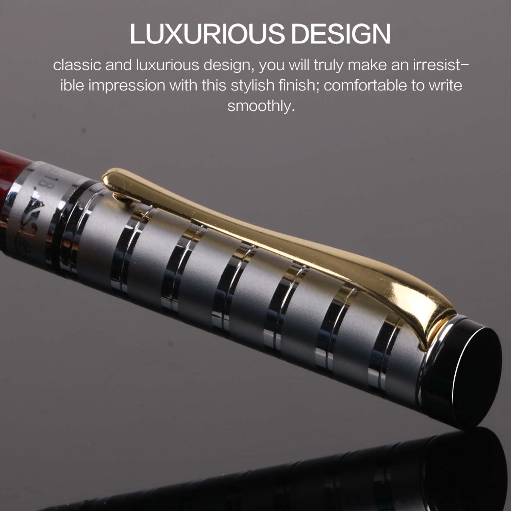 STONEGO 0.5mm Medium Nib Metal Calligraphy Fountain Pen - Smooth Writing & Drawing - Premium Executive Business Gift for Men & Women - Ideal for School, Office, Professionals & Journaling (Gold) - Perfect for Signing Documents, Creative Lettering & Elegant Note Taking