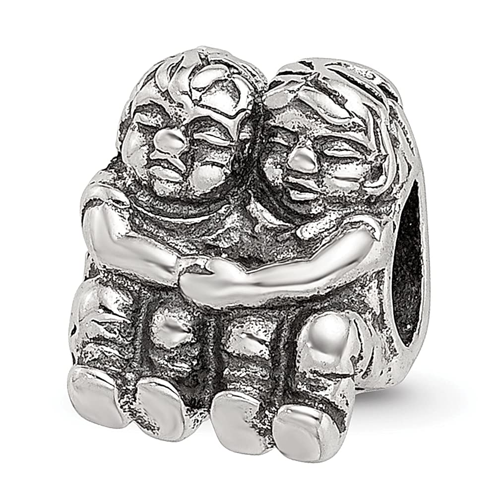 925 Sterling Silver Charm Bead for Bracelet - Two Kids Design, Fine Jewelry Gift for Women, Perfect for Mother's Day, Birthday & Anniversary Gifts