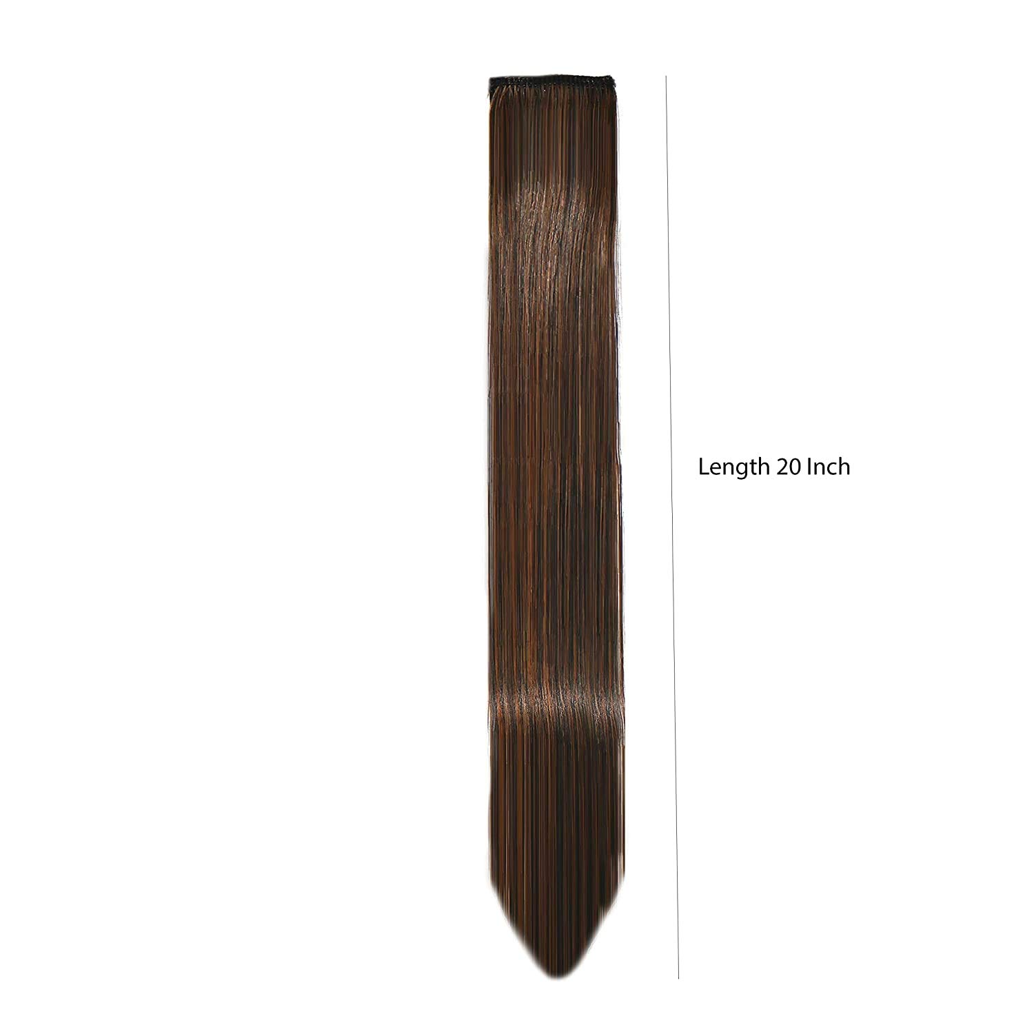 OSEN Colored Hair Streak Extensions for Women & Girls - 6-Piece Set in Brown | Clip-In Highlights for Parties, Cosplay & Everyday Styling