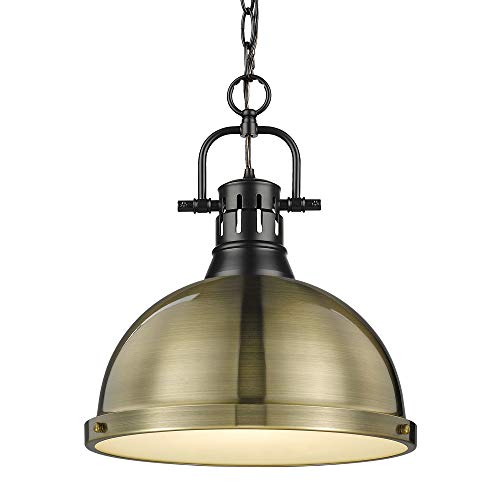 Matte Black with Aged Brass Shade