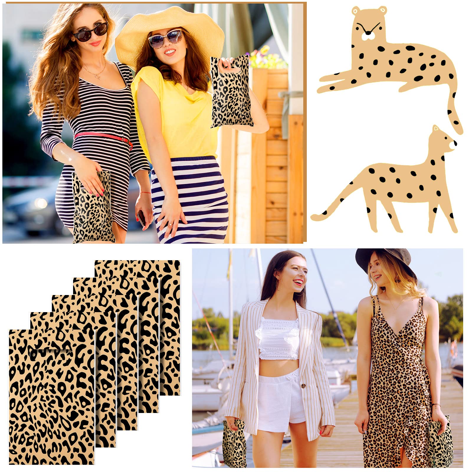 50pcs Leopard Print Treat Bags - Candy & Party Supplies for Wild Animal Theme Birthday