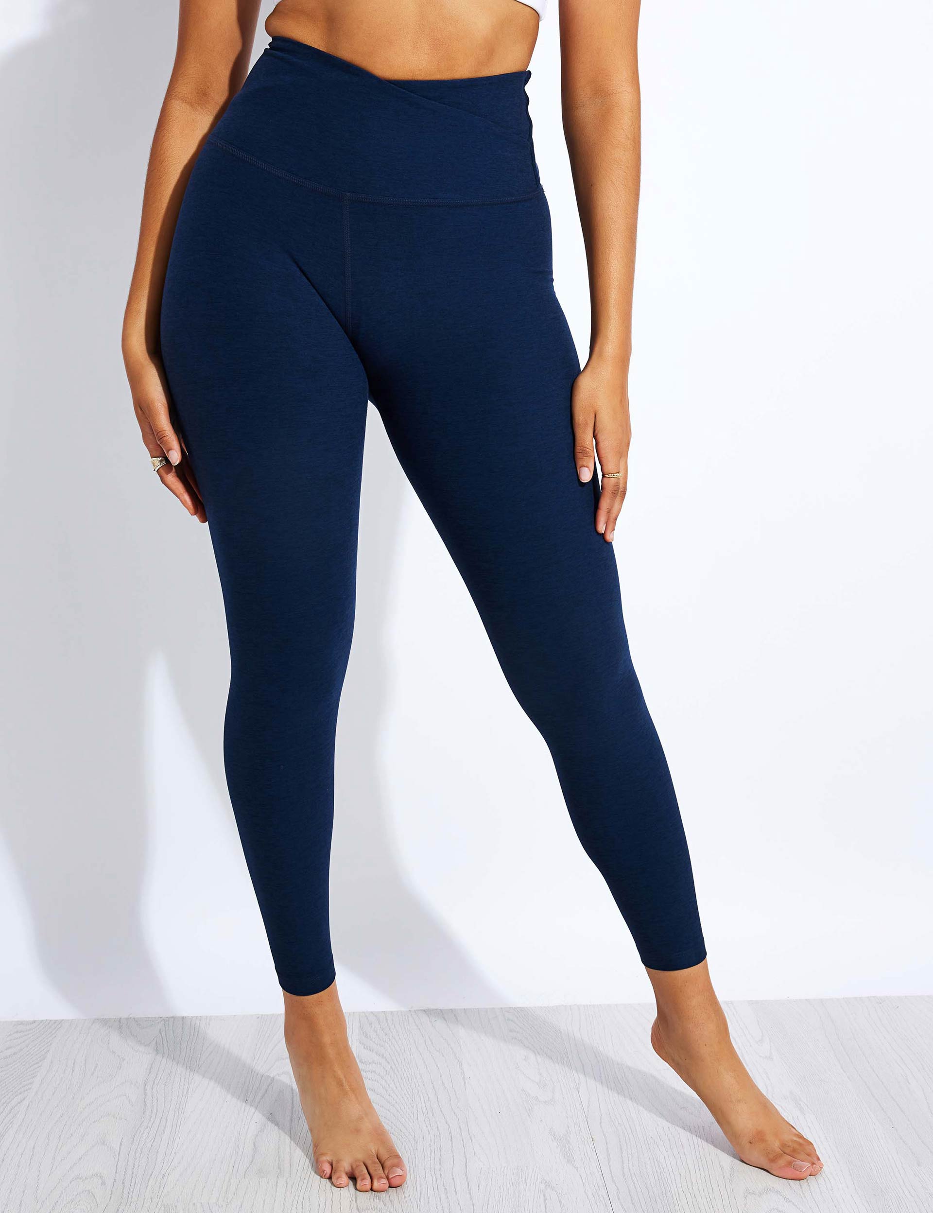 Spacedye At Your Leisure High Waisted Midi Leggings - Nocturnal Navy | Comfortable Yoga Pants for Women, Workout & Lounge Wear