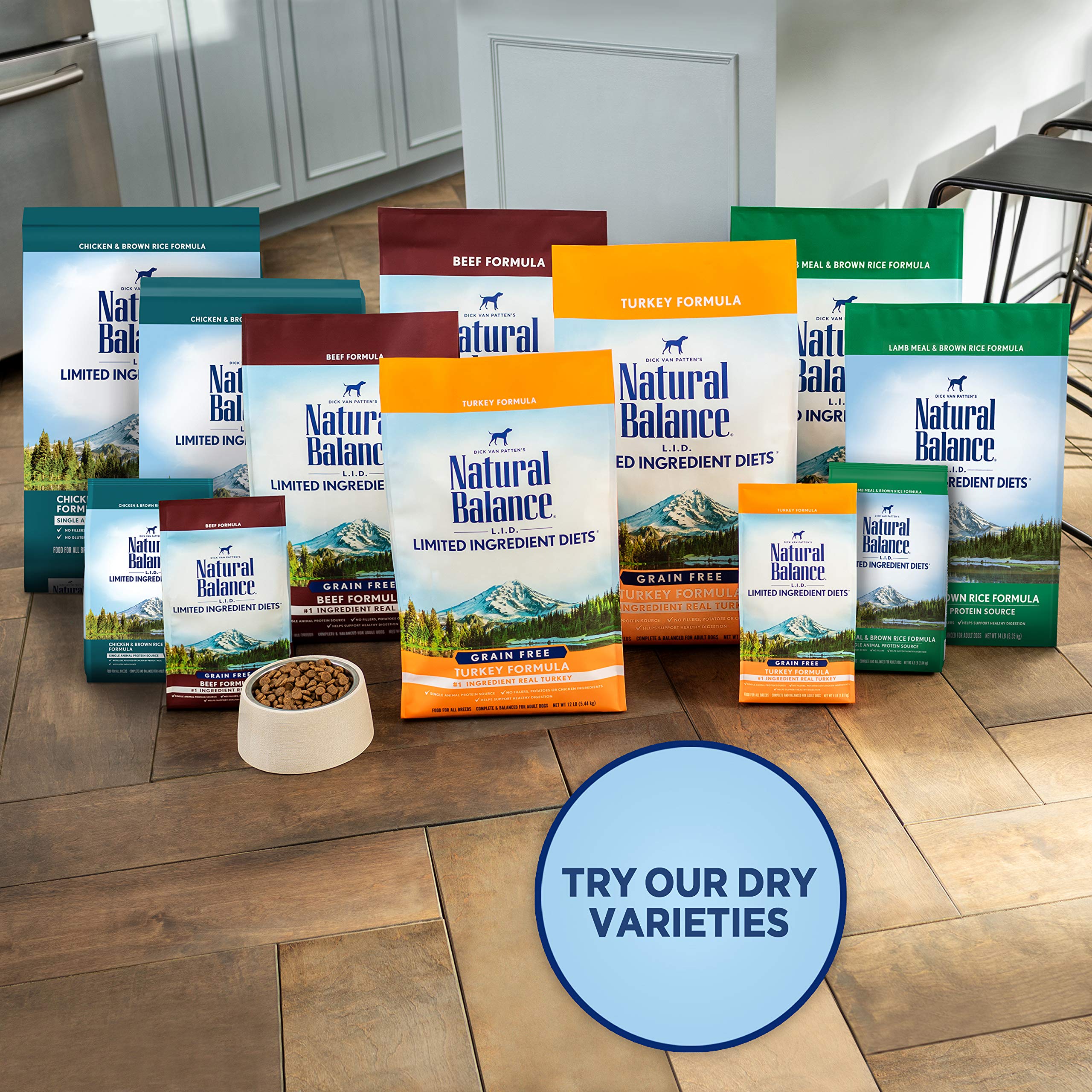 Natural Balance Limited Ingredient Grain-Free Wet Canned Dog Food - Bison & Sweet Potato Recipe for Adult Dogs, 13oz (12 Pack) | Hypoallergenic, Digestive Support | Perfect for Sensitive Stomachs & Allergies
