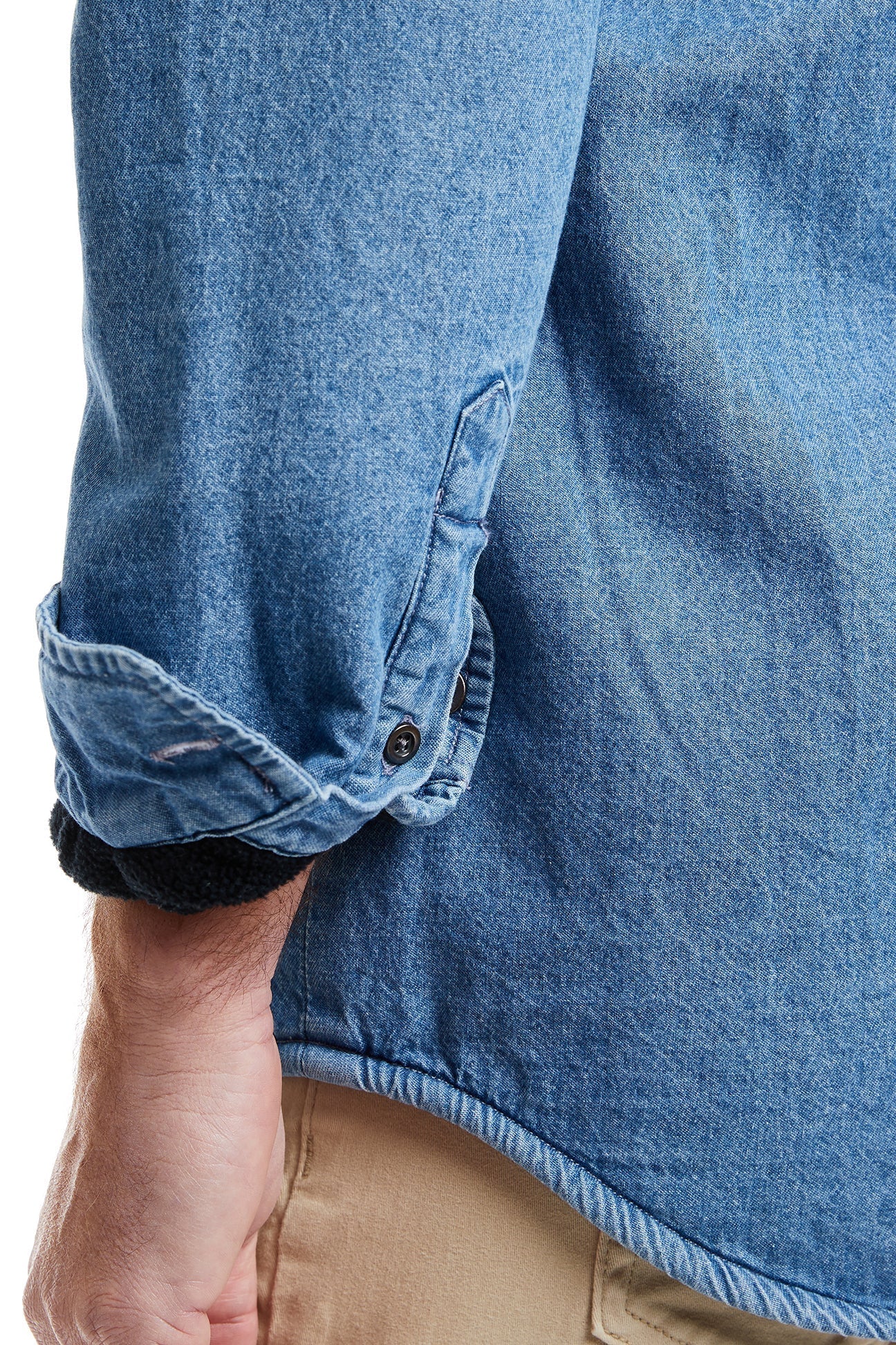 Beach Walker Denim & Fleece Lined Shirt - Comfortable Winter Flannel for Men & Women - Perfect for Outdoor Activities, Camping, and Casual Wear