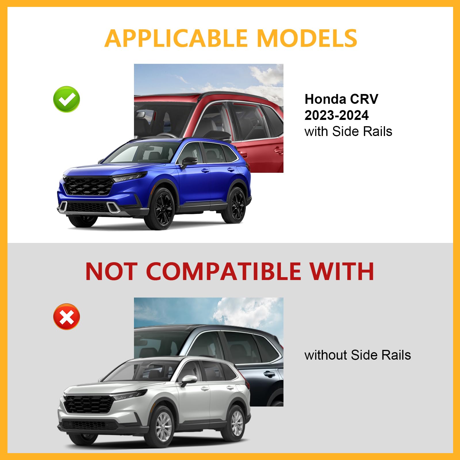 Heavy Duty 220lbs Aluminum Roof Rack Cross Bars for Honda CR-V 2023 2024 2025 | Universal Metal Roof Rail System for Snowboards, Skis, Canoes, Kayaks, Bikes & Cargo | Perfect for Road Trips, Camping & Outdoor Adventures