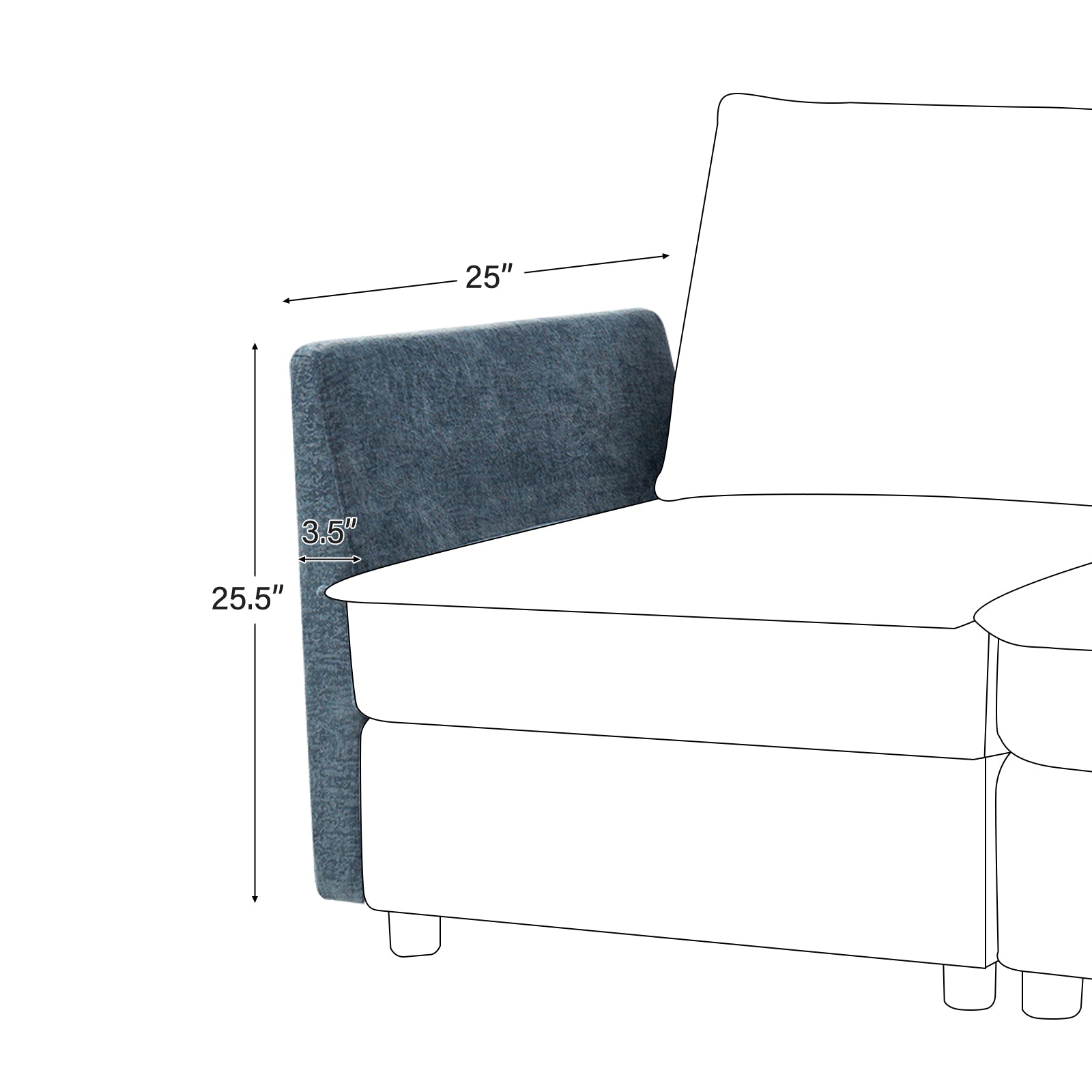 Harmetrix Oversized Soft Sectional Couch Accessories - Cushions, Throws & Covers for Ultimate Comfort | Perfect for Living Room, Family Room & Home Theater