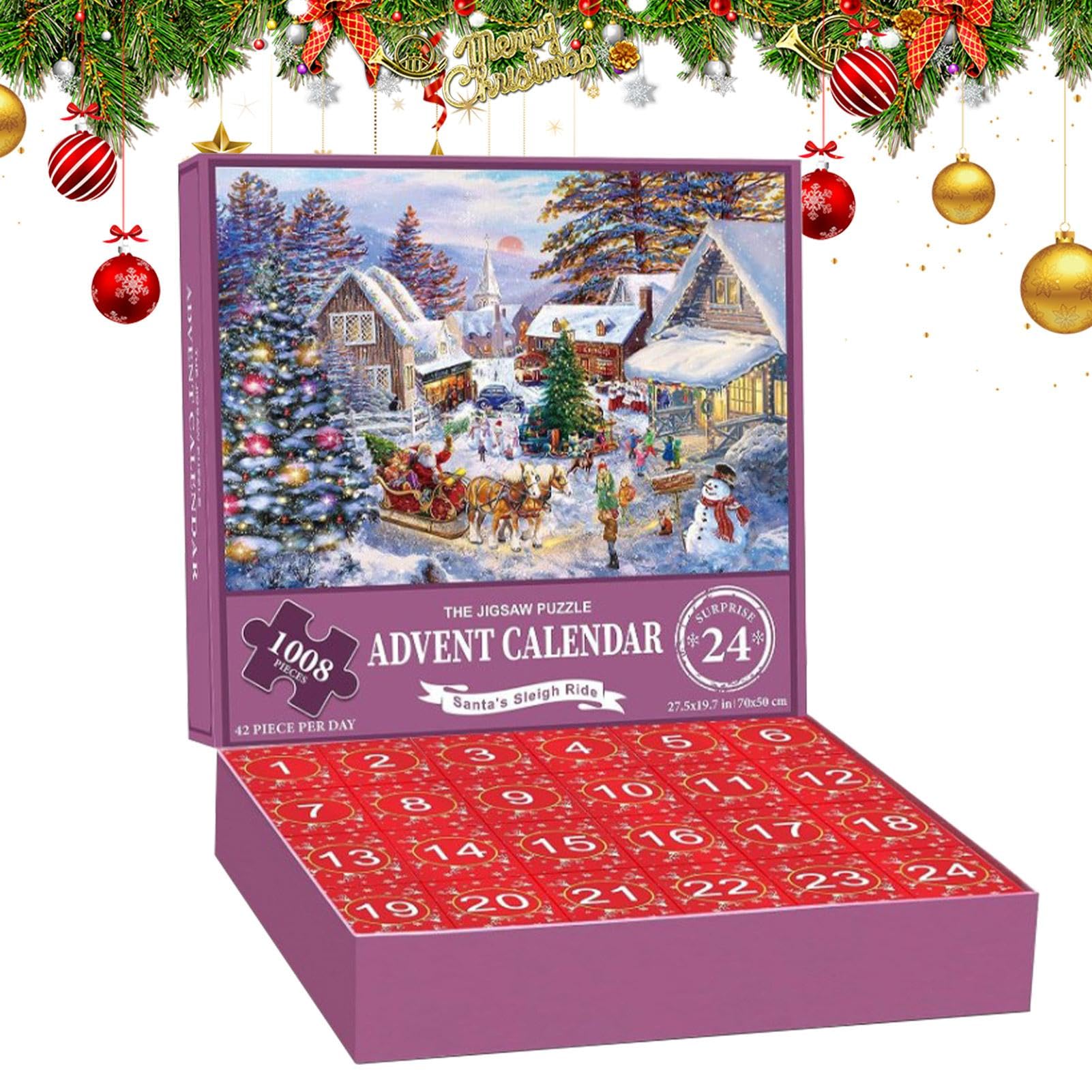 Christmas Countdown Puzzle - 24-Piece Advent Calendar Jigsaw Puzzle for Kids & Family | Fun Holiday Activity, Countdown to Christmas Tradition, Perfect for Family Game Night & Christmas Decor