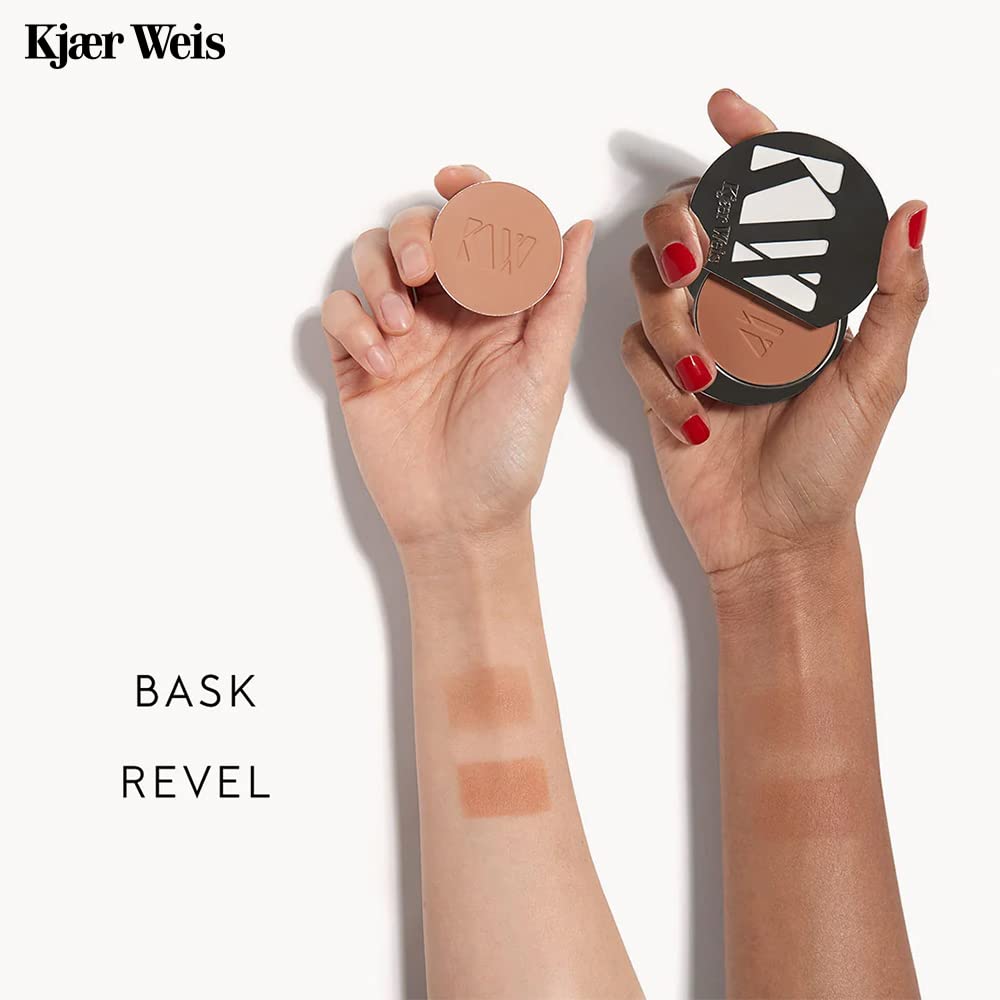 Kjaer Weis Bronzer Powder - Matte Warm Terracotta Contour Makeup for Natural-Looking Tan | Certified Organic Ingredients | Cruelty Free Clean Beauty | Perfect for Everyday Contouring & Sun-Kissed Glow