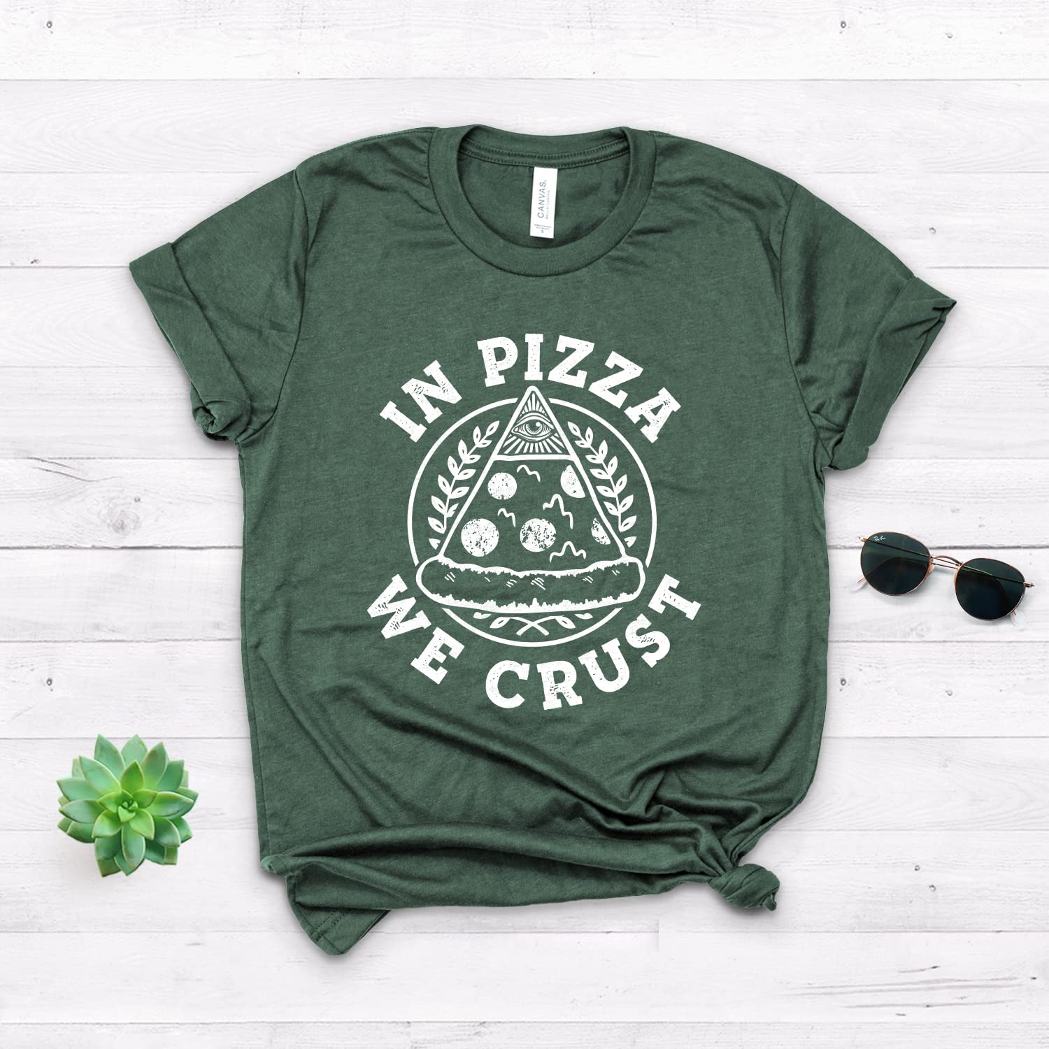 Funny Pizza Lover T-Shirt - 'In Pizza We Crust' Unisex Tee for Men & Women - Perfect Gift for Boyfriend, Girlfriend & Food Bloggers - Great for Date Nights, Pizza Parties & Foodie Events