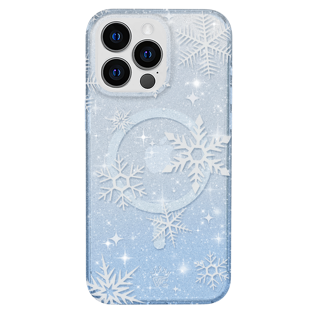 Snow Angel Glitter iPhone Case - Sparkly Protective Phone Cover for iPhone 13/14/15 - Perfect for Winter Holidays, Christmas Gifts & Festive Occasions