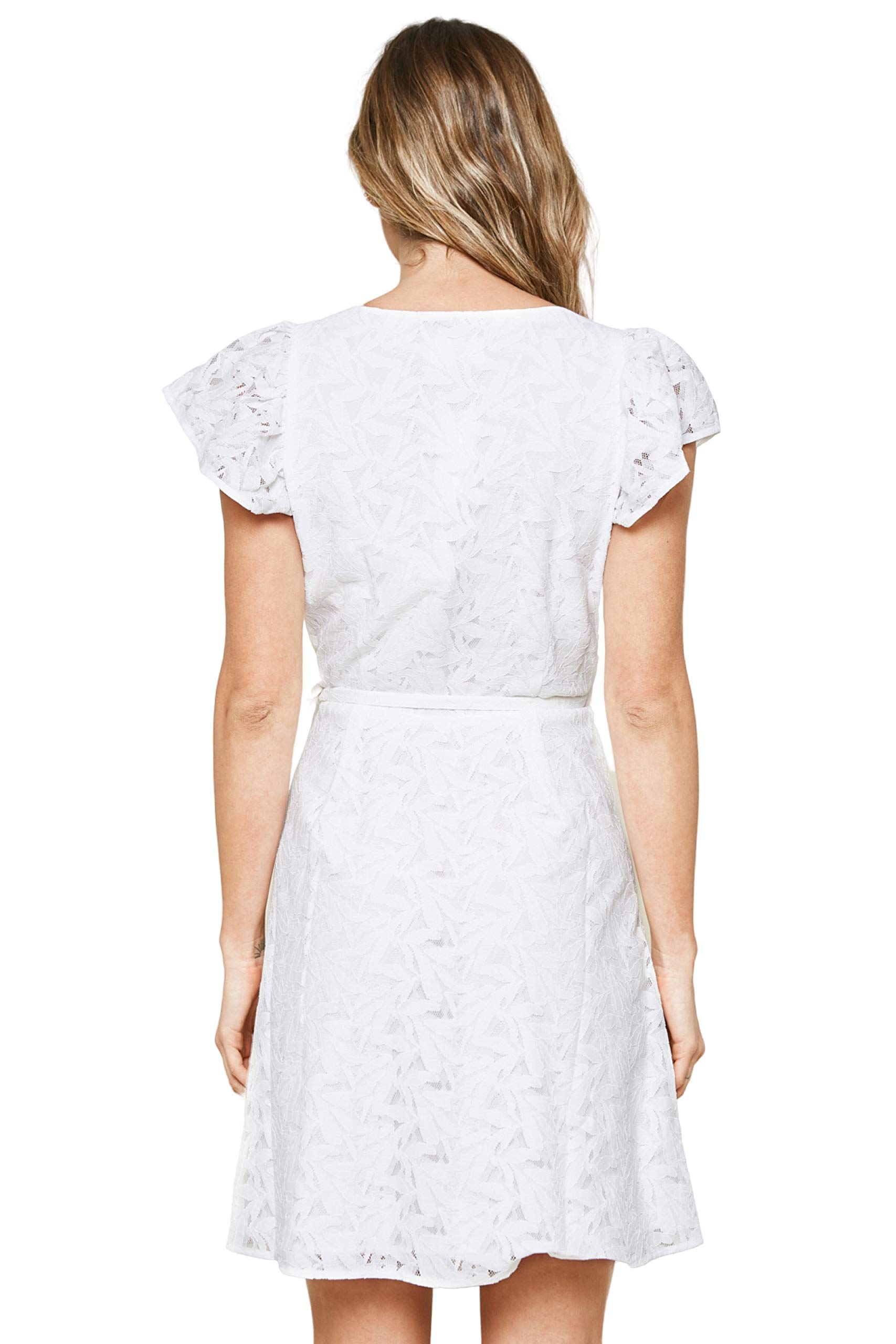 Sugar Lips Women's Chariot Lace Mini Wrap Dress - Sexy Floral Summer Party Cocktail Dress for Date Night, Wedding Guest & Special Occasions