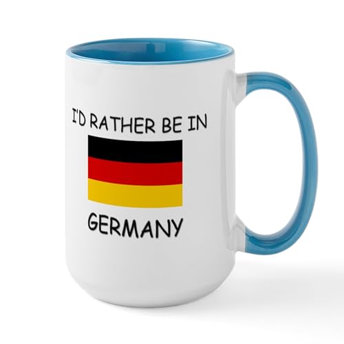White/Blue Inside - I'd Rather Be In Germany Large Mug