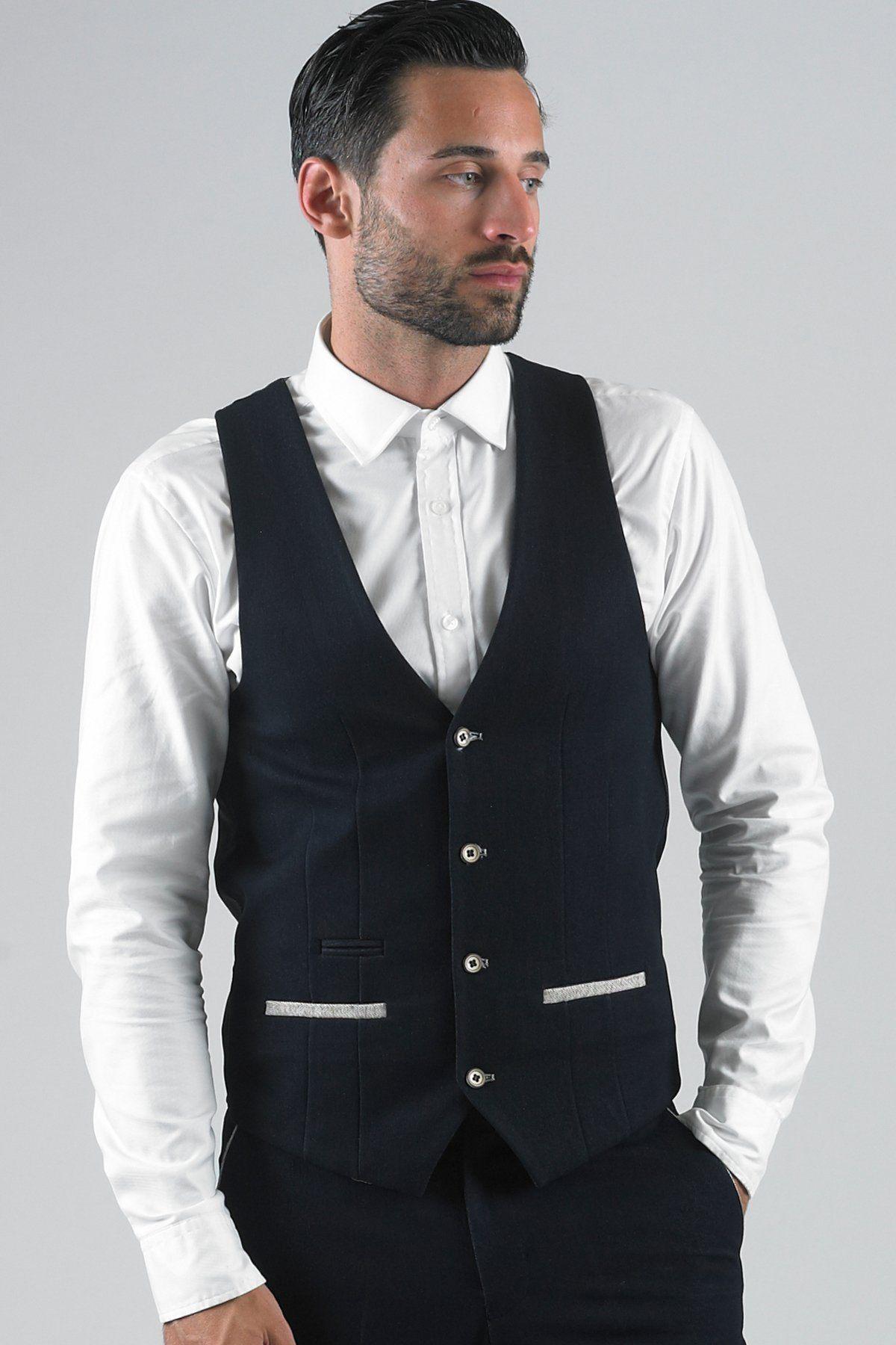 LEE WILL Denim Look Navy Waistcoat for Women - Stylish Casual Vest for Layering Outfits | Perfect for Office, Date Night & Weekend Wear
