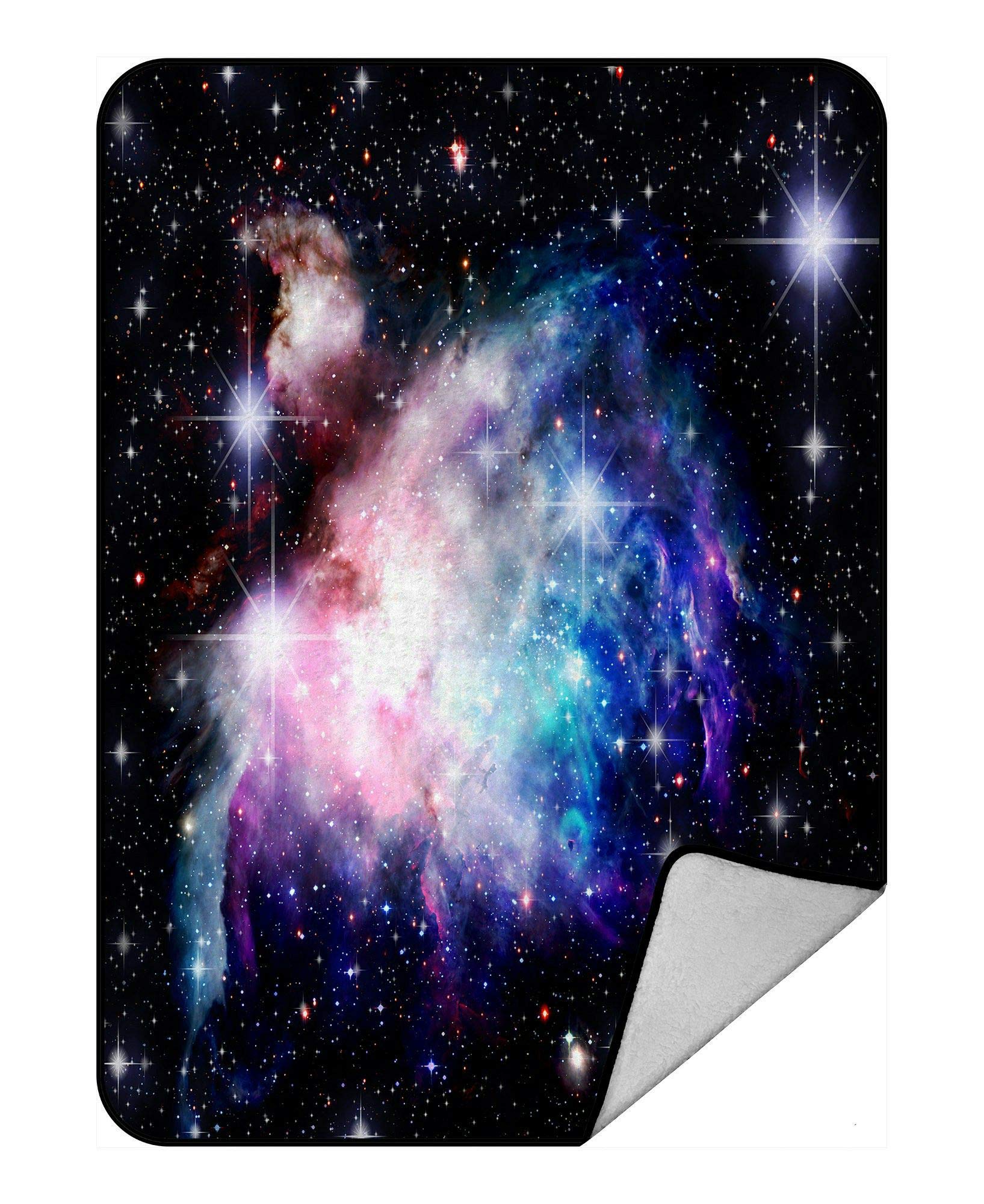 ECZJNT Deep Space Nebula Star Throw Blanket - Ultra Soft Fleece & Plush Blanket 58x80 Inch - Perfect for Bedroom, Sofa, Camping & Stargazing