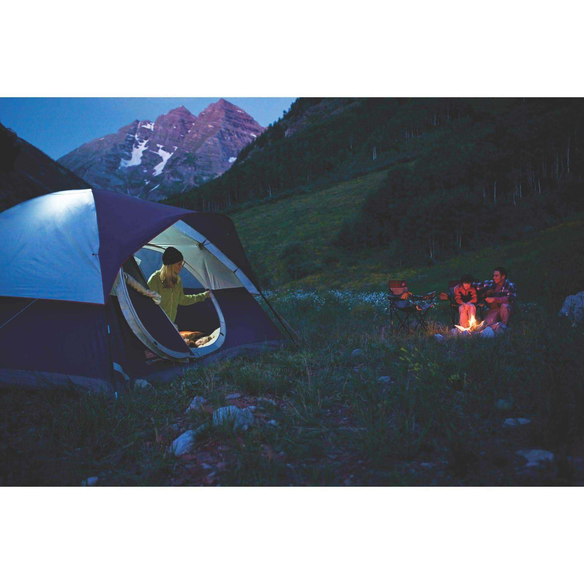 Coleman Elite Sundome 6-Person Camping Tent with Built-In LED Lighting System - Weatherproof, Rainfly Included, Wind-Resistant Up to 35 MPH - Perfect for Family Camping, Backpacking & Outdoor Adventures