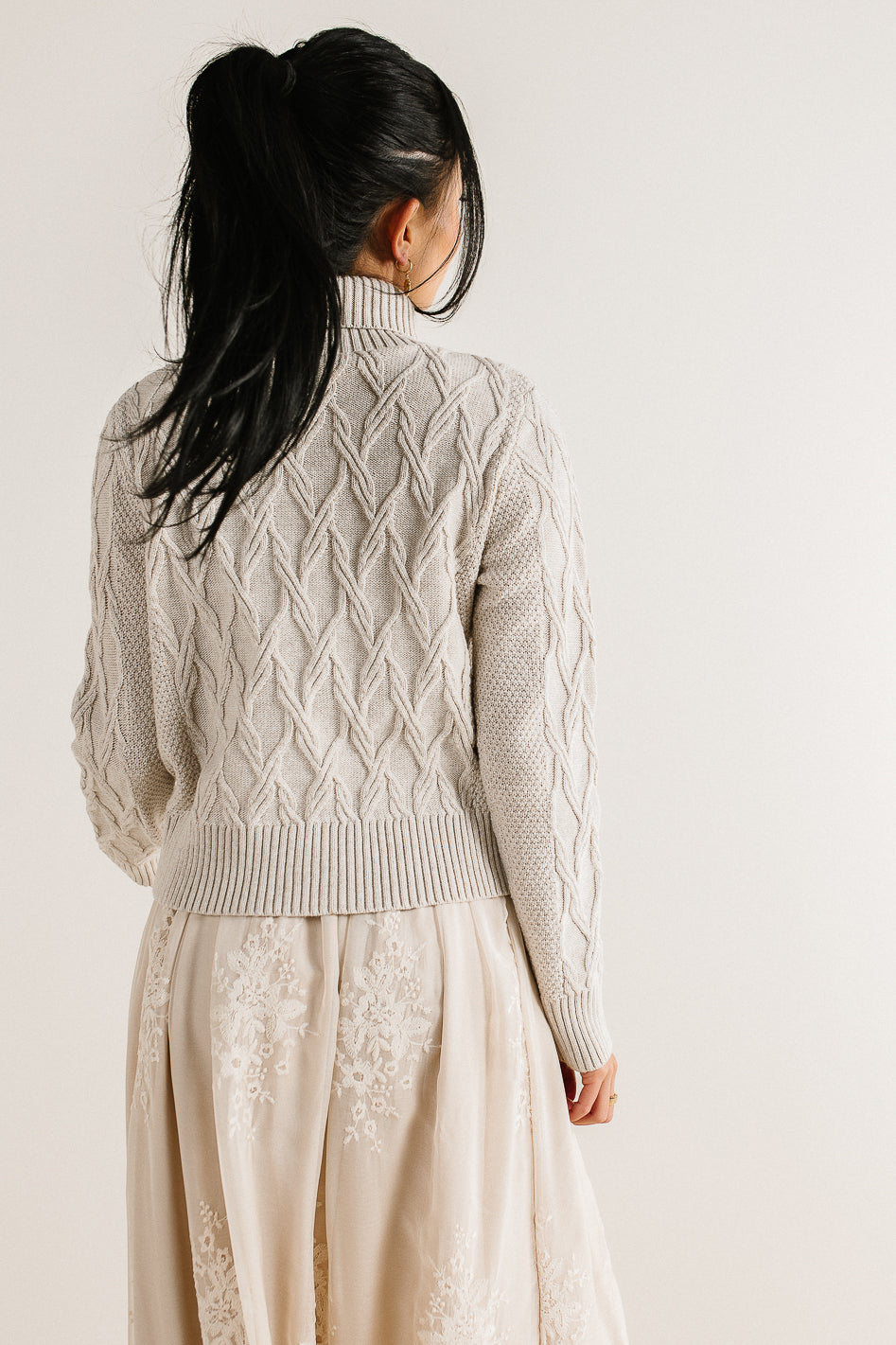 Women's Maeve Turtleneck Sweater in Tan - Soft Knit Winter Pullover for Office & Casual Wear | Final Sale