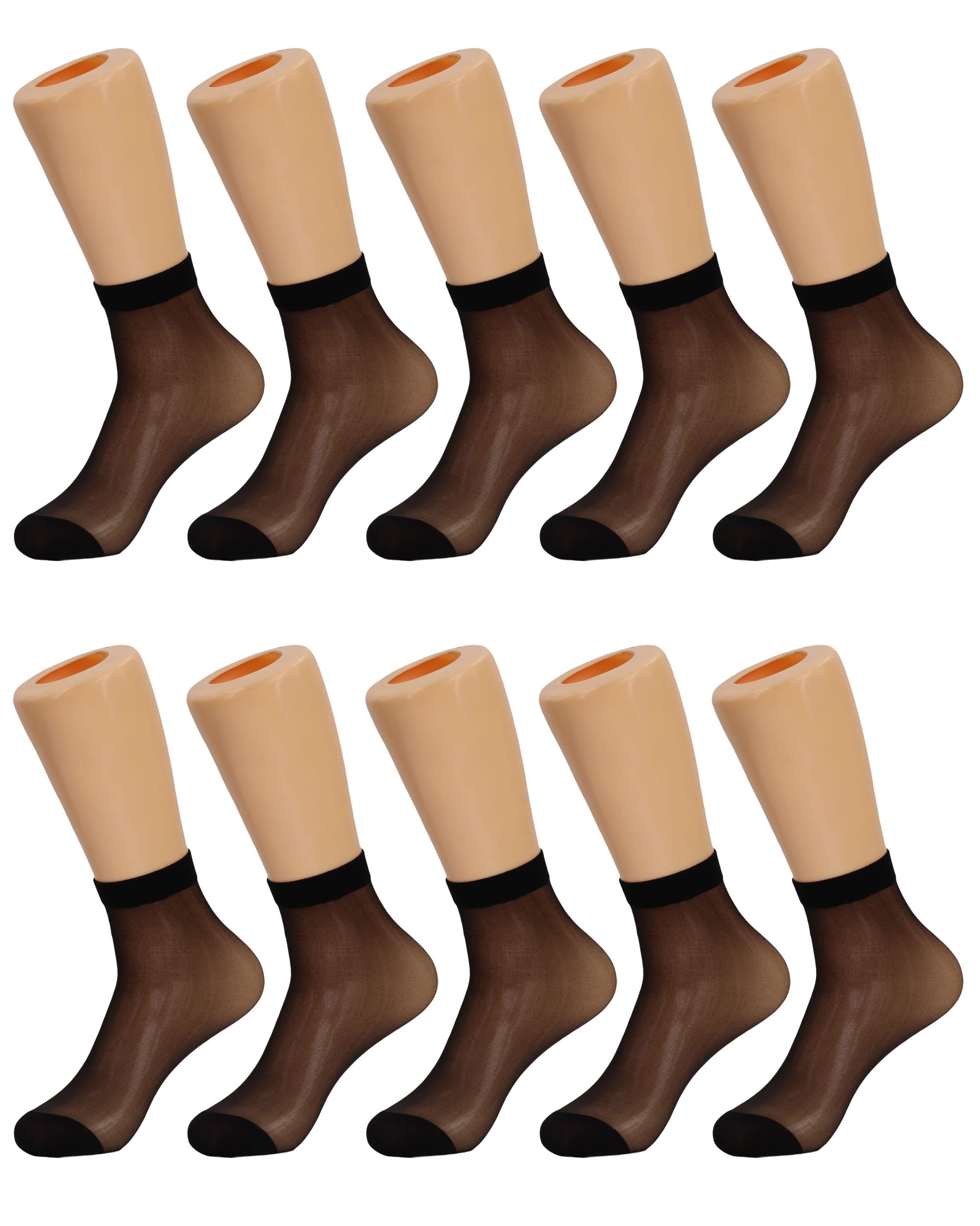 Women's Sheer Ankle Socks 10 Pairs - Thin & Breathable for Daily Wear