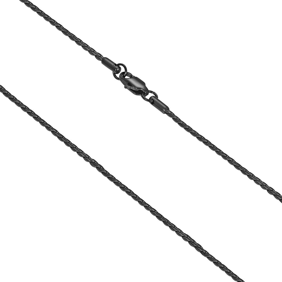2mm Titanium Steel Black Snake Chain Necklace for Men & Women - Durable Twist Design for Everyday Wear, Gifts & Fashion Accessories
