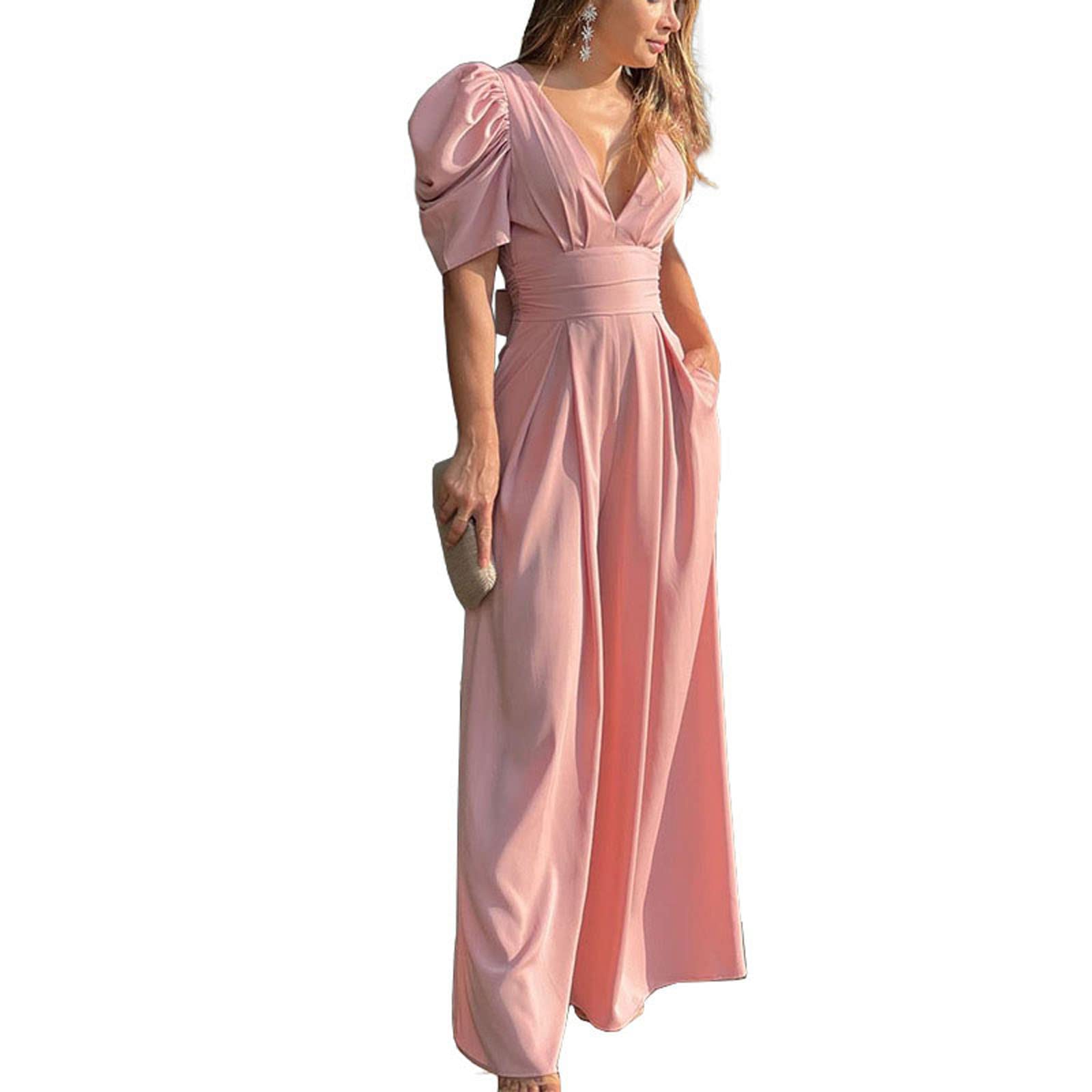Genuiskid Women's Elegant Feather Jumpsuit - Sleeveless Off-Shoulder Patchwork Design with Belt Buckle & Straight Leg | Perfect for Summer Weddings, Beach Vacations & Night Out Parties