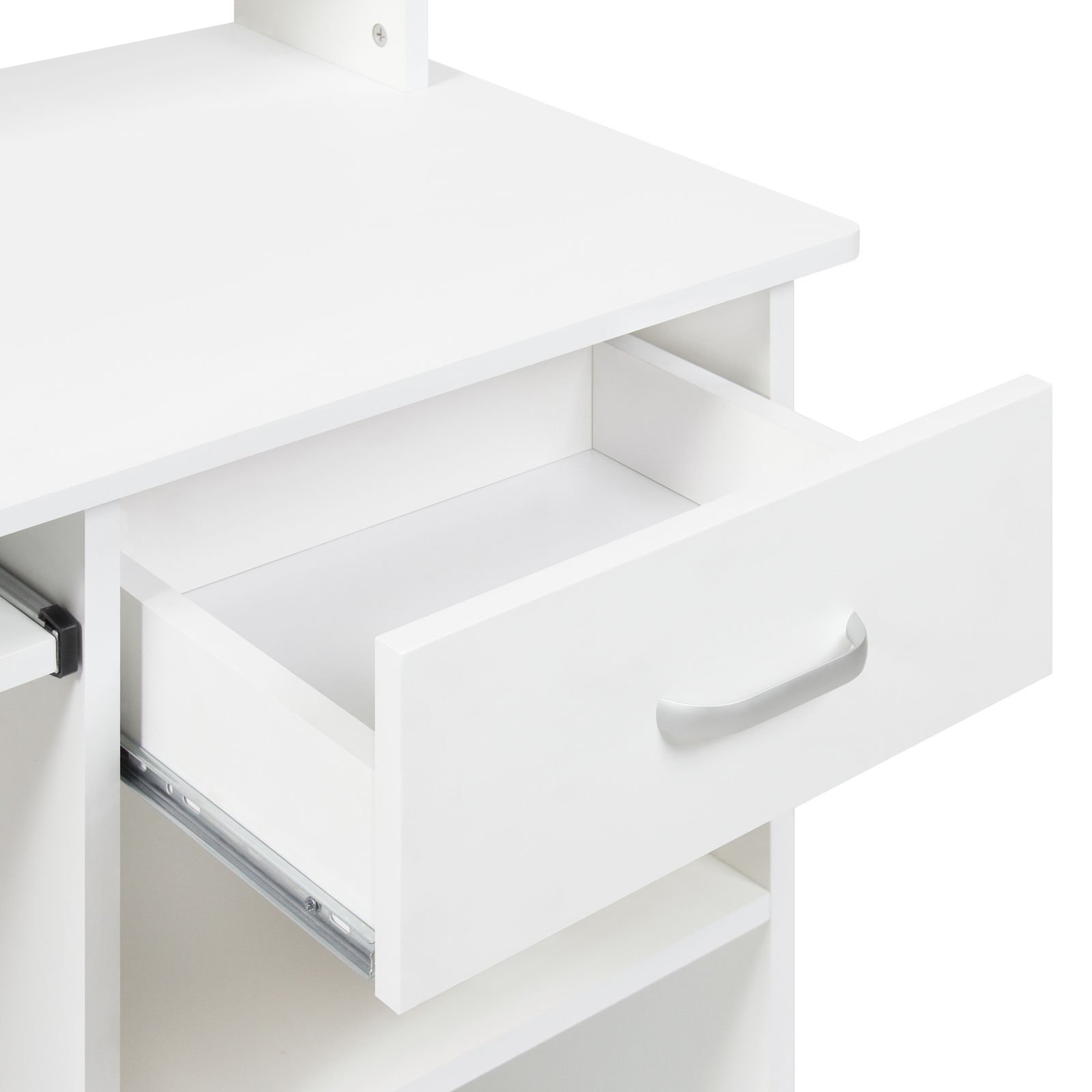 Ergonomic Computer Desk for Home Office - Adjustable Laptop Workstation with Storage Shelf, Study Desk for College Students (White) - Perfect for Small Spaces & Remote Work Setup