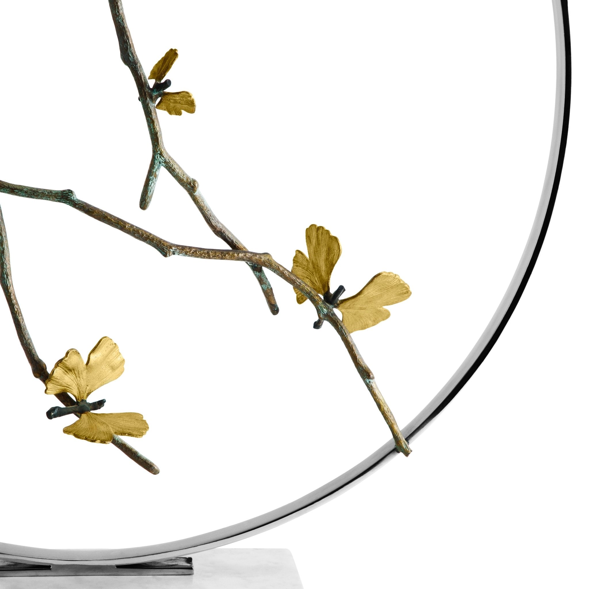 Elegant Butterfly Ginkgo Moon Gate Sculpture - Handcrafted Asian Garden Art for Outdoor Decor & Zen Landscaping
