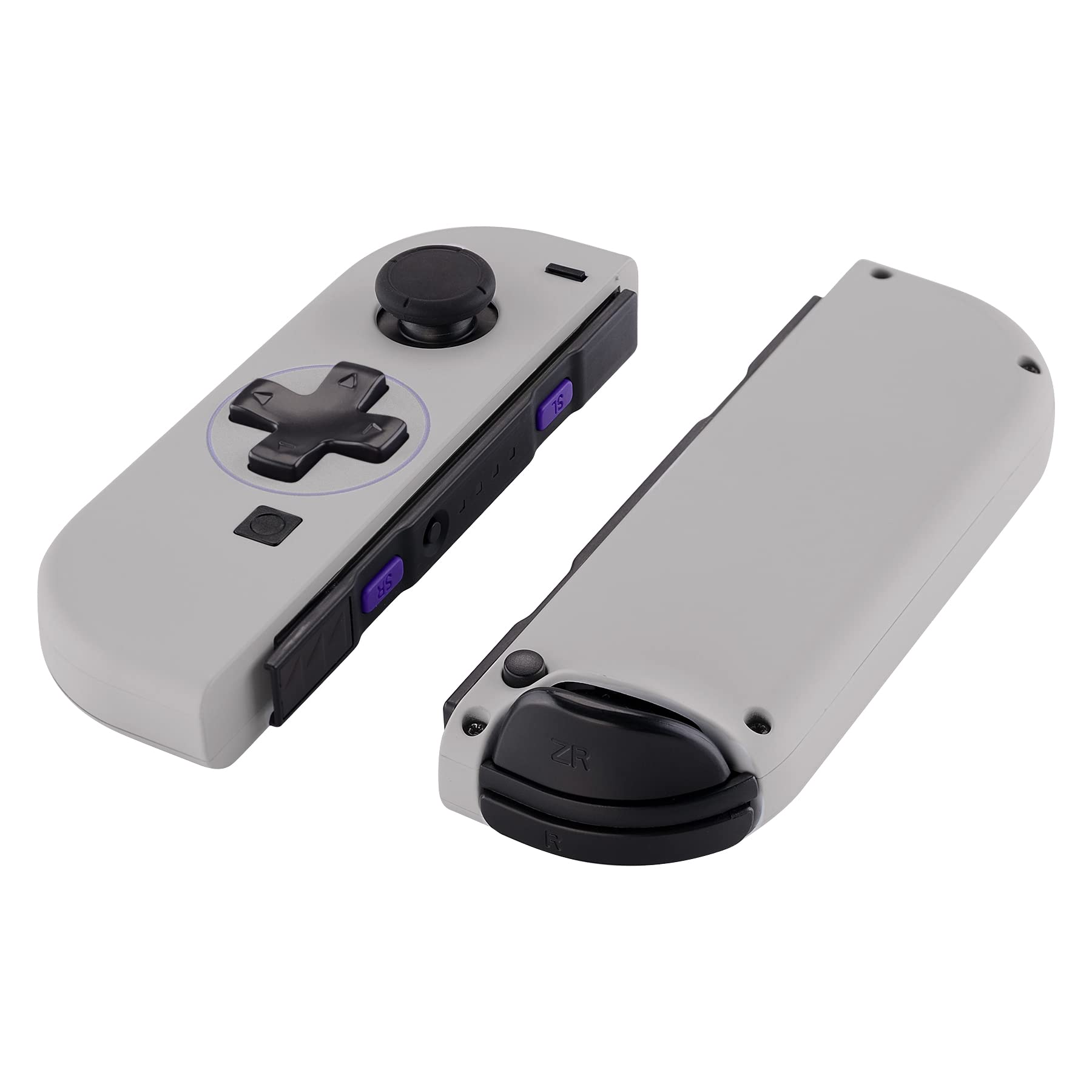 eXtremeRate DIY Replacement Shell Case & D-pad Button Cover for Nintendo Switch/Switch OLED Joy-Con (SNES Style, Joy-Con Not Included) - Customize Your Gaming Experience for Comfort & Nostalgia