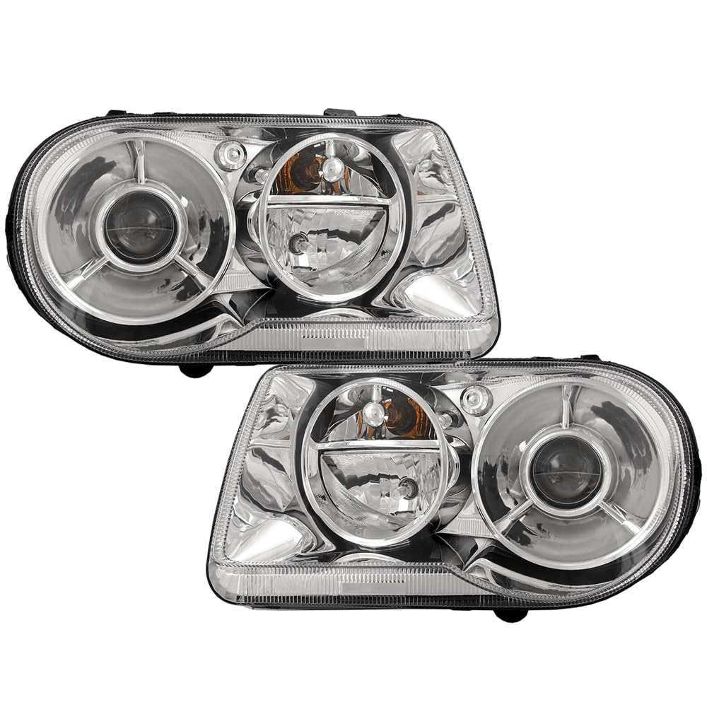 OE Style Halogen Headlight Assembly Replacement for 2005-2010 Chrysler 300 - Compatible with Part Numbers CH2502167, CH2503167, 4805863AD, 4805862AD - Perfect for Night Driving and Vehicle Restoration Projects