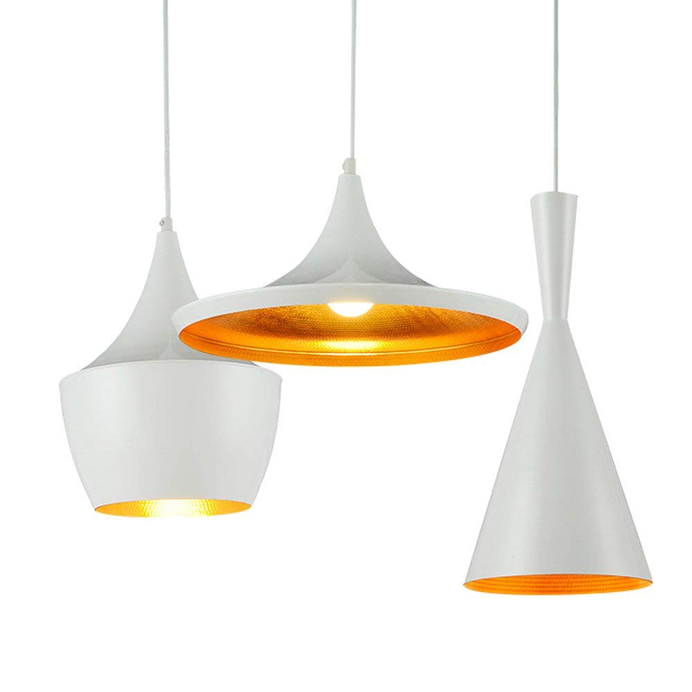 Industrial Pendant Lighting for Bar Counter & Dining Room - Loft Style Hanging Lamp Fixture with White Finish - Perfect for Kitchen Island, Restaurant, Cafe & Home Decor (ABC-Independent Top-White)