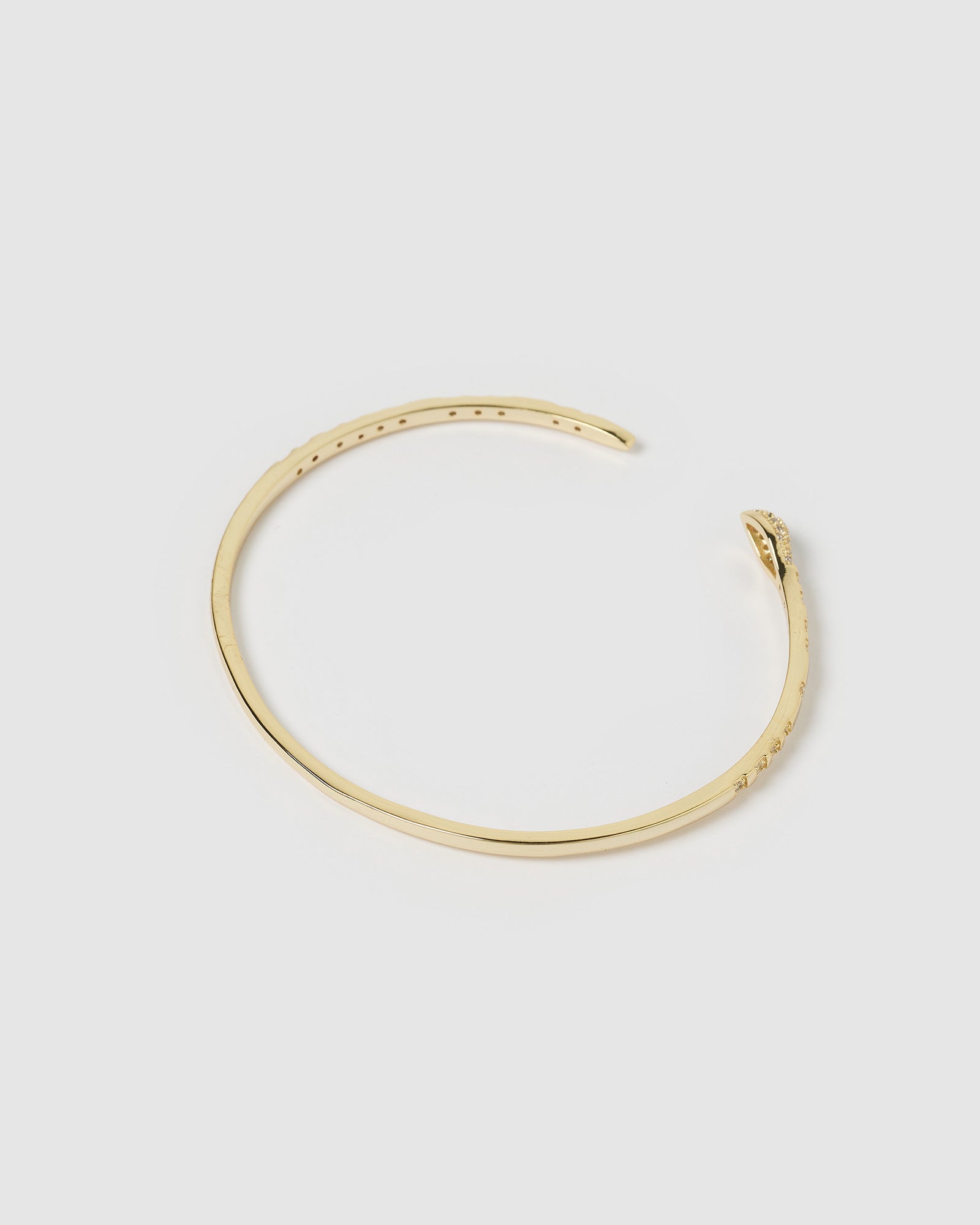 Izoa Green Eye Embellished Cuff Gold Bracelet - Elegant Statement Jewelry for Women, Perfect for Parties, Weddings & Special Occasions