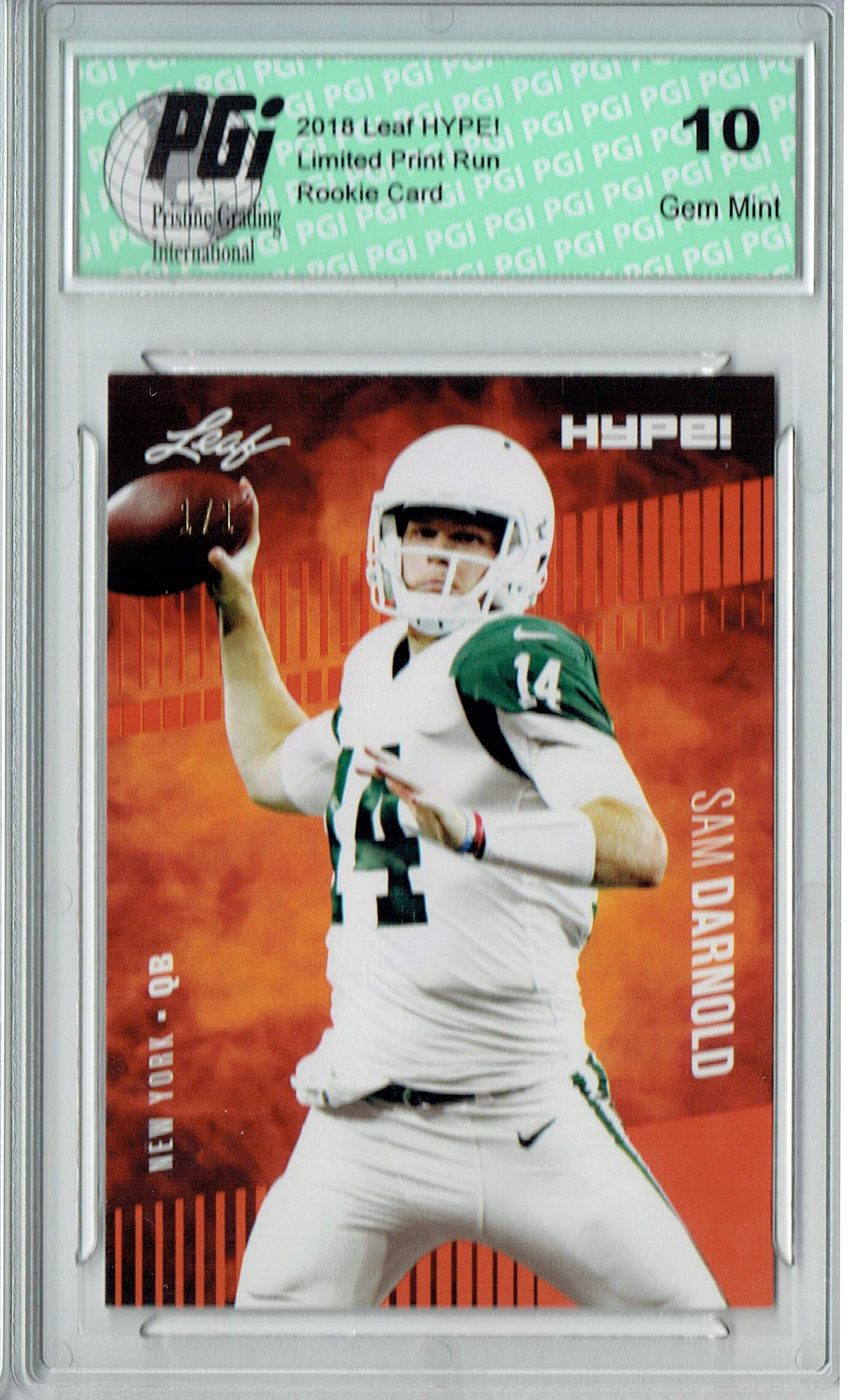 2018 Leaf HYPE! Sam Darnold #4A Masterpiece True 1 of 1 Rookie Card PGI 10 - Perfect for NFL Collectors, Sports Memorabilia Displays & Investment Collections