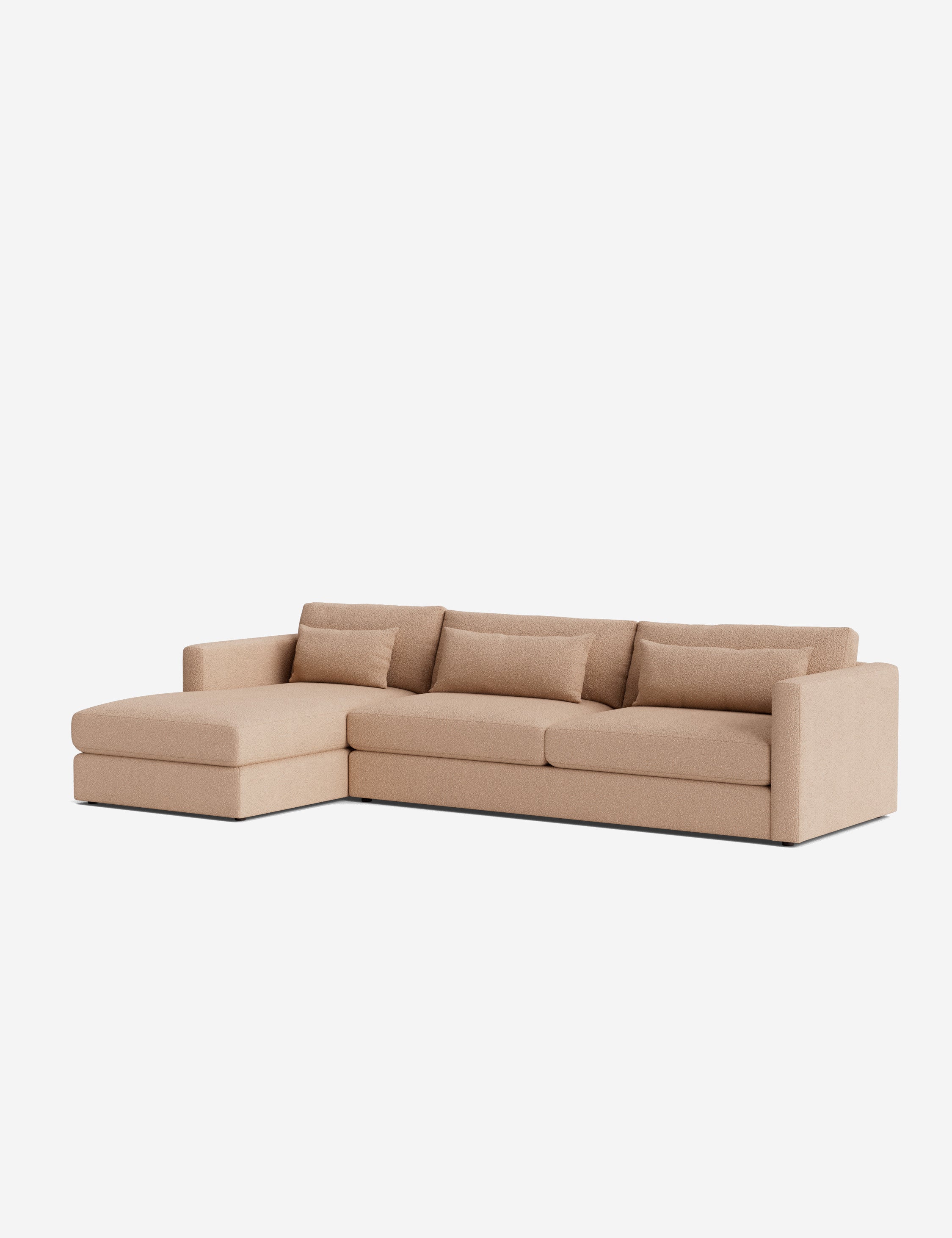 Durham Chaise Sectional Sofa - Modern L-Shaped Couch with Chaise Lounge | Comfortable Fabric Sofa Set for Living Room, Family Room & Lounge Areas
