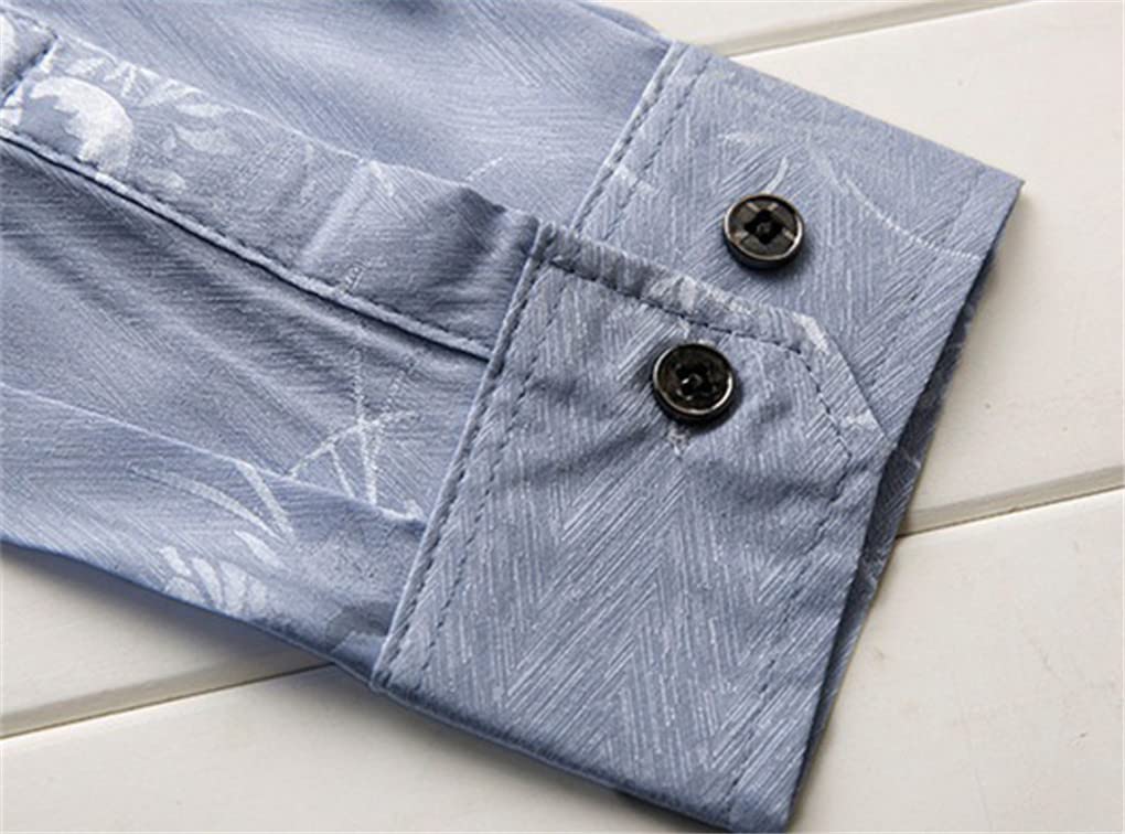 Silk Satin Dress Shirt for Men - Floral Printed Slim Fit Long Sleeve Casual Shirt | Soft & Comfortable for Office, Party & Formal Occasions