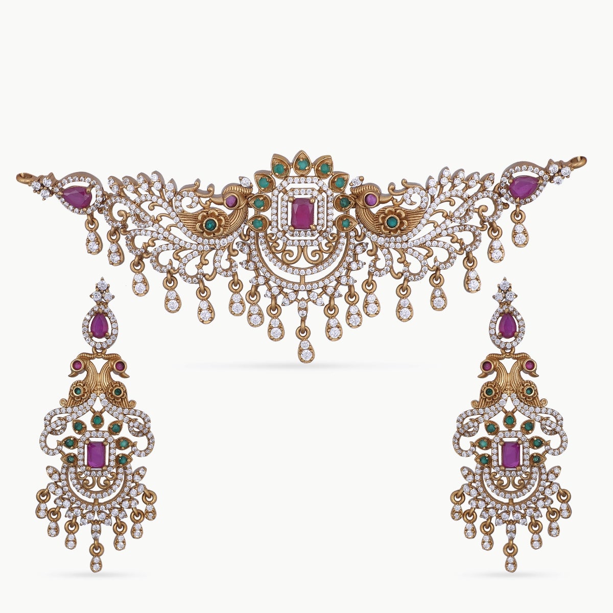 Antique Choker Necklace Set - Vintage Indian Jewelry for Women - Perfect for Weddings, Parties & Special Occasions