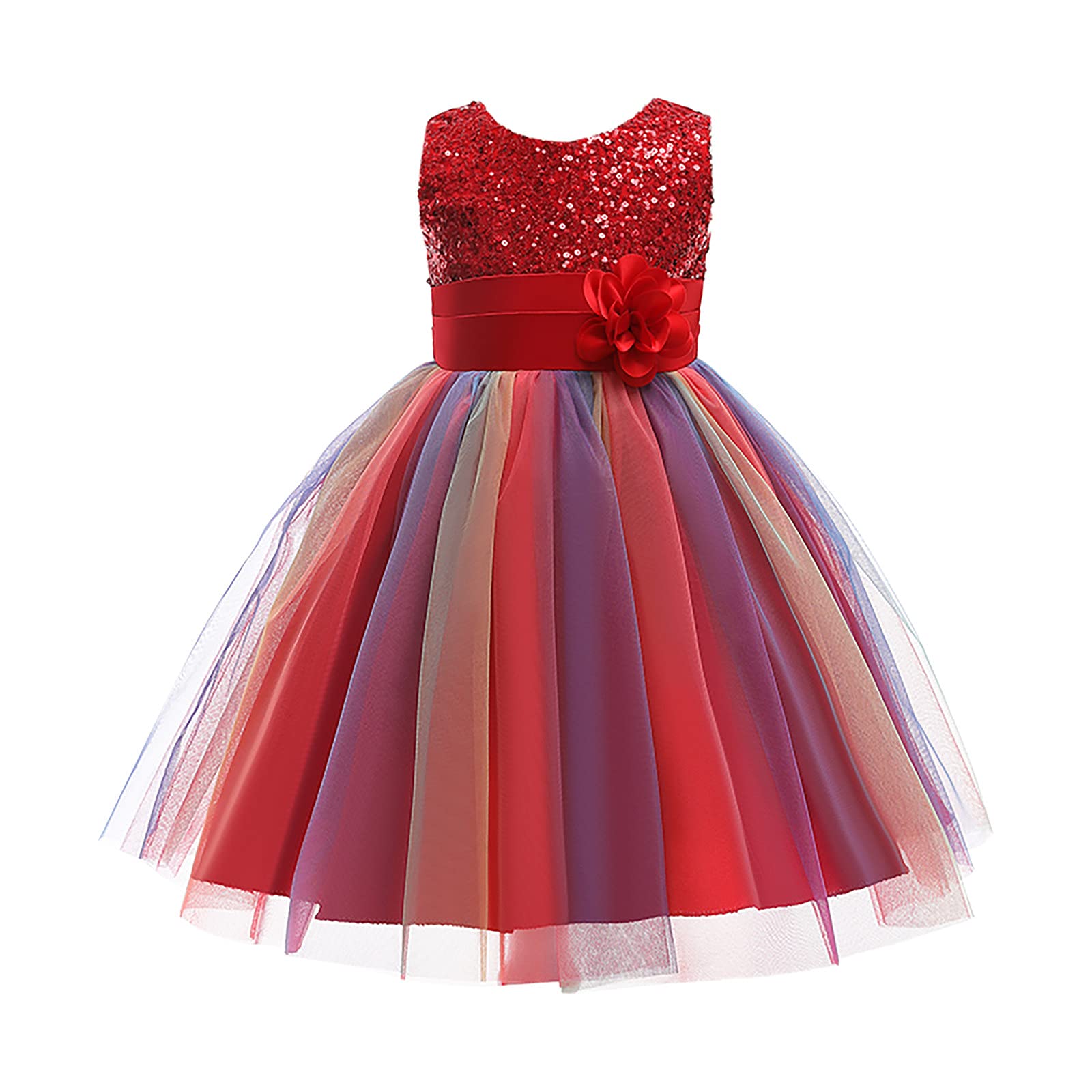 Baby Girls Summer Princess Dress - Floral Birthday Party Gown for Toddlers