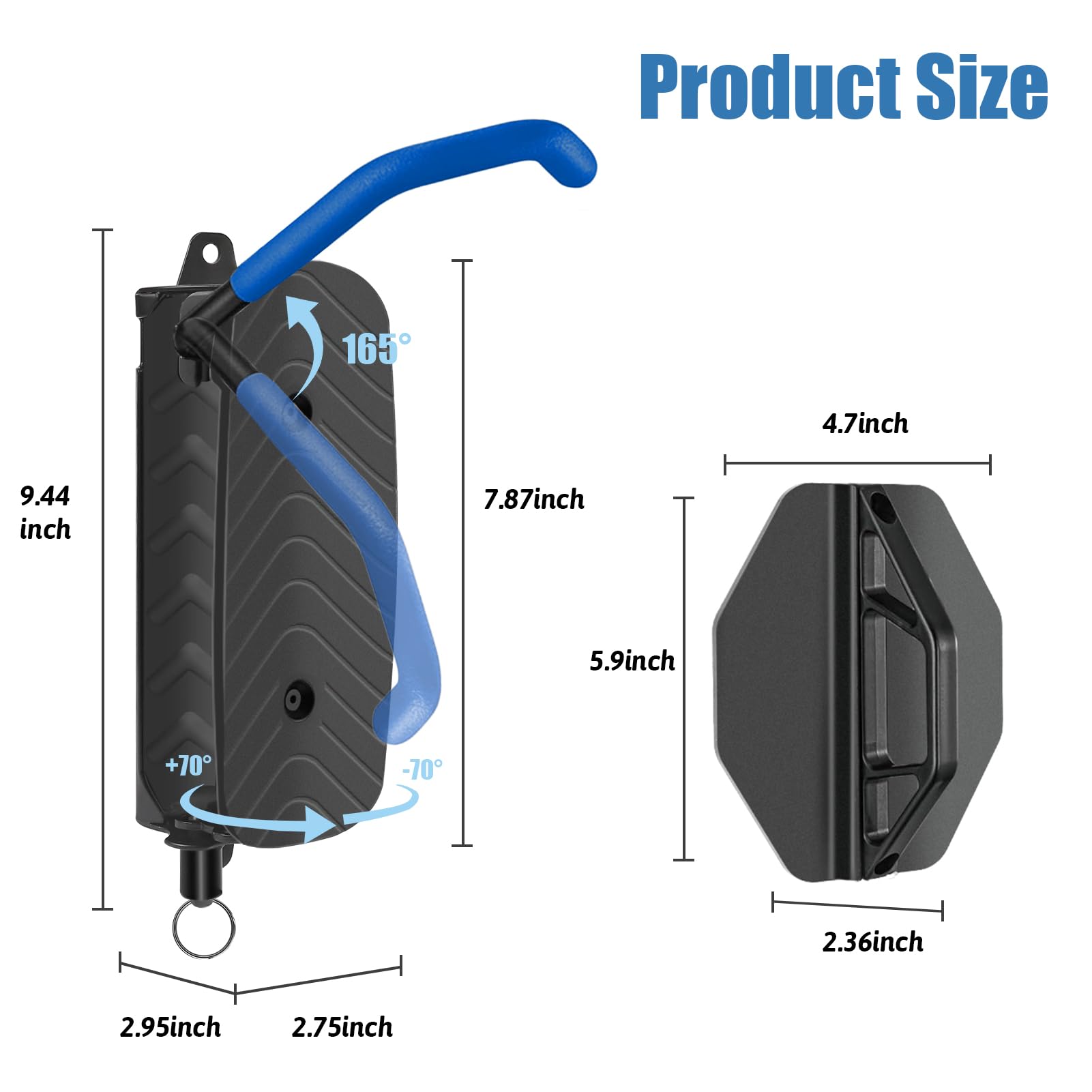 Swivel Bike Wall Mount Rack - Space Saving Garage Bike Hooks & Hangers - Vertical Storage Solution Holds Up to 70 lbs (4 Pack, Blue) - Perfect for Garage, Basement, or Apartment Bike Organization