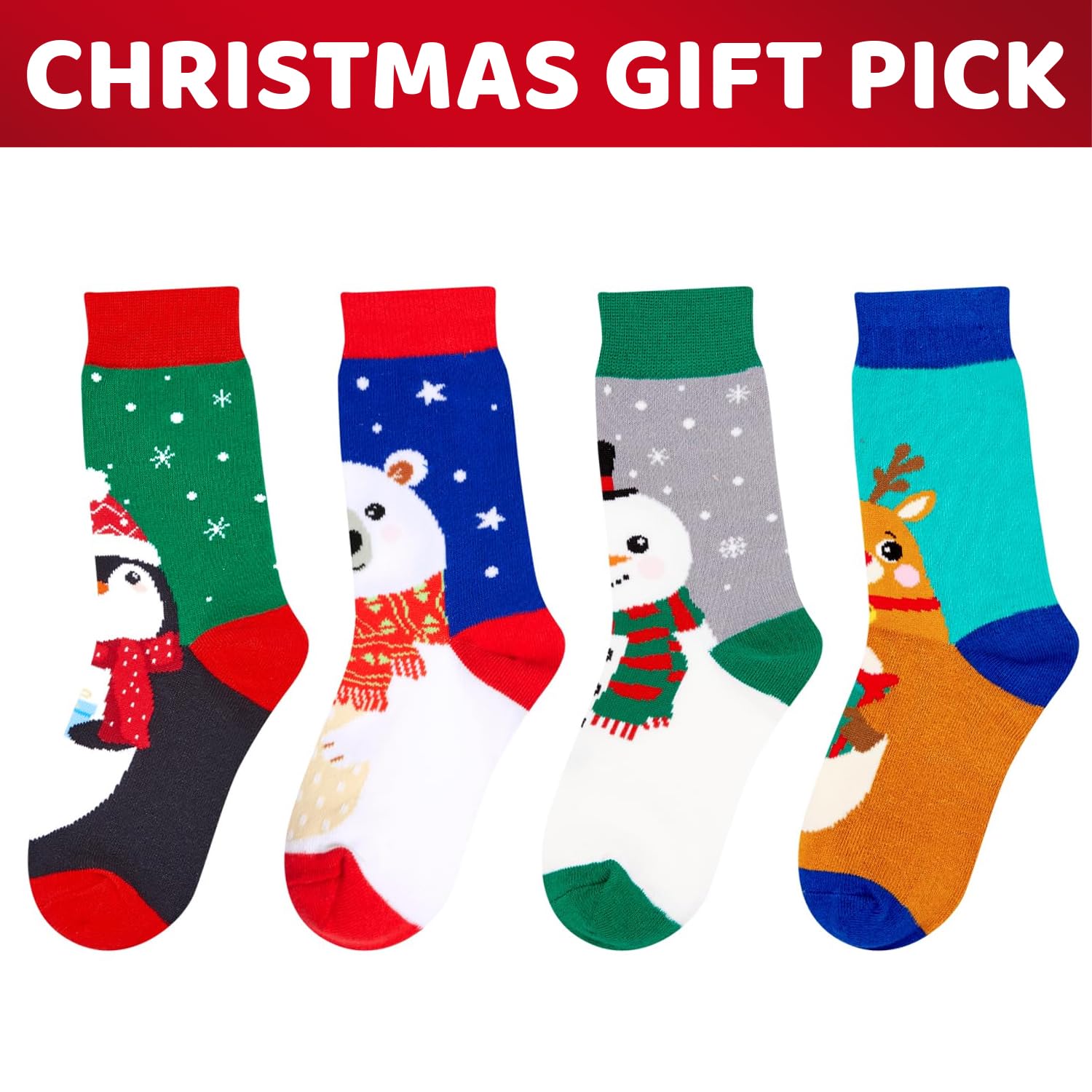 HappyPop Christmas Stocking Socks for Kids - Fun Holiday Gift Socks for Boys & Girls | Perfect for Secret Santa, Stocking Stuffers & Christmas Morning Surprises