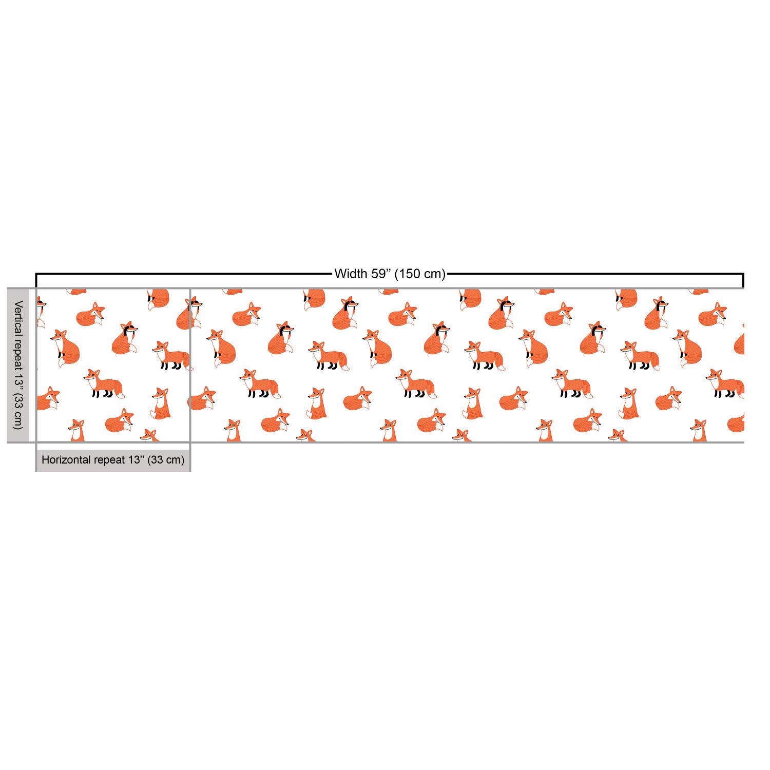 Ambesonne Fox Fabric by The Yard - Hand Drawn Funny Fox Playing Peekaboo Cartoon Animal Print - Decorative Upholstery Fabric for Sofa, Curtains & Home Decor - 10 Yards Orange White - Perfect for DIY Projects, Nursery Decor & Cozy Home Accents