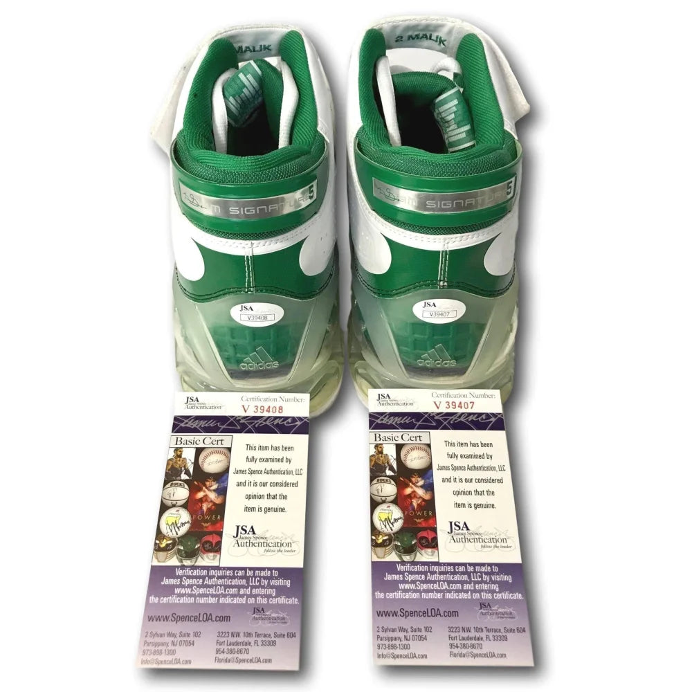 Kevin Garnett Signed Adidas KG Bounce 3 Basketball Shoes - Game Issued Pair with JSA COA - Perfect for Celtics Fans & Sports Memorabilia Collectors