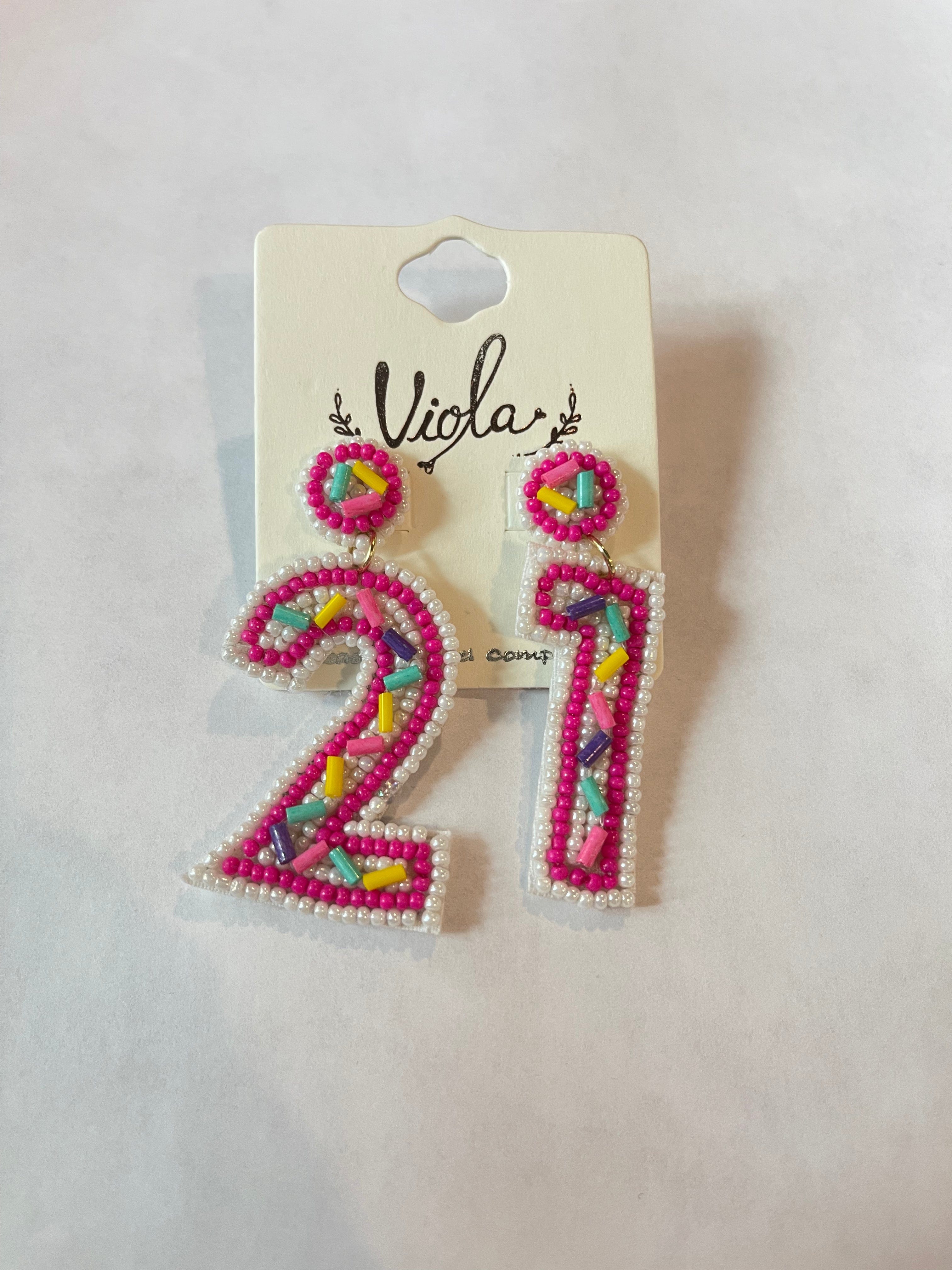 21st Birthday Beaded Earrings for Women - Elegant Dangle Earrings for Party, Celebration & Special Occasions