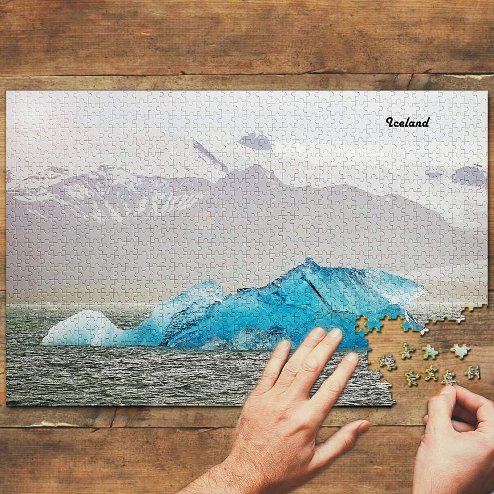 1000 Piece Iceland Glacier Lagoon Jigsaw Puzzle - Jokulsarlon Scenic Wooden Puzzle for Adults, Travel Souvenir & Home Decor | Perfect for Relaxation, Family Game Night & Scandinavian Decor