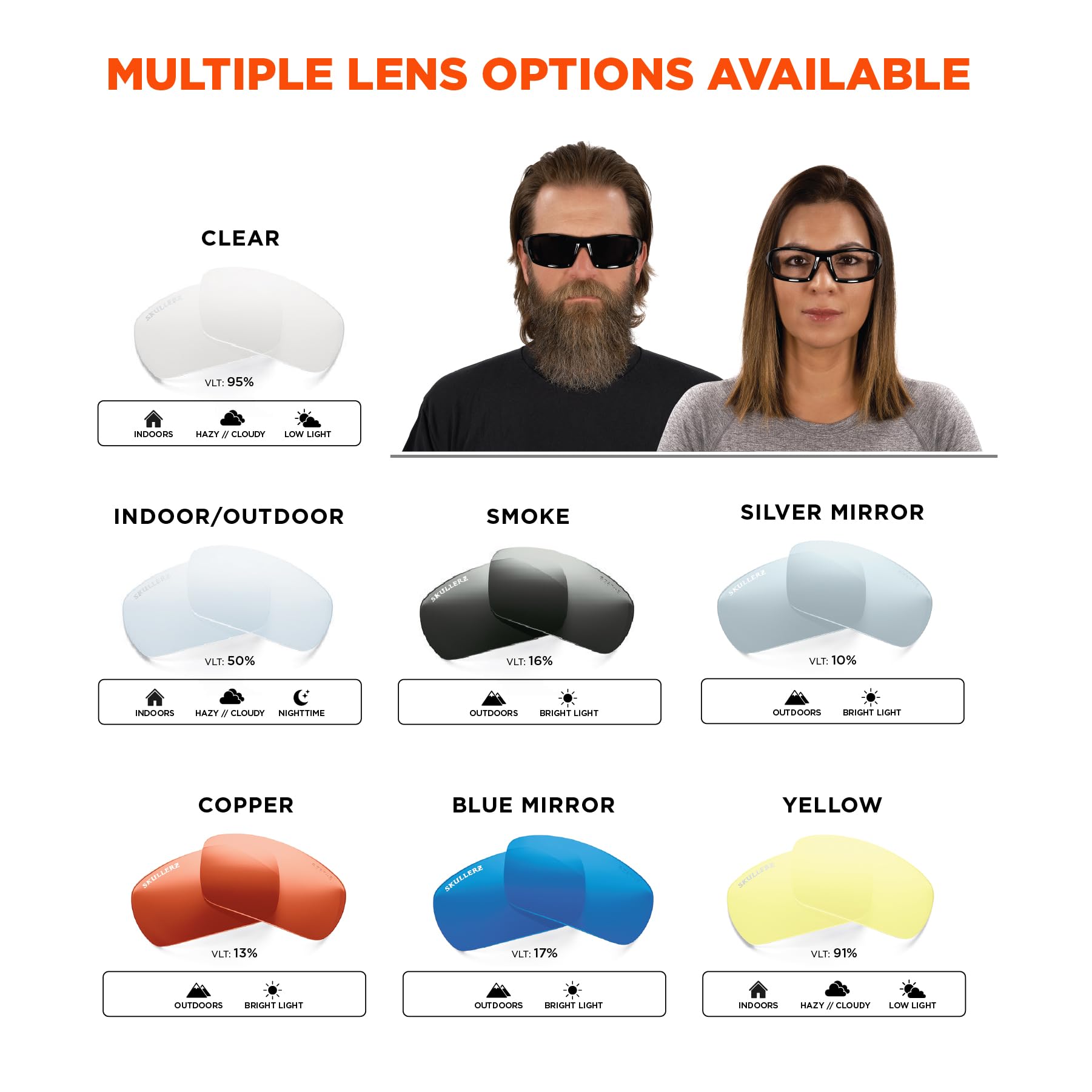 Ergodyne Skullerz Odin Safety Glasses - ANSI Z87.1 Certified, Anti-Fog, UV Protection for Construction, Woodworking & Outdoor Work