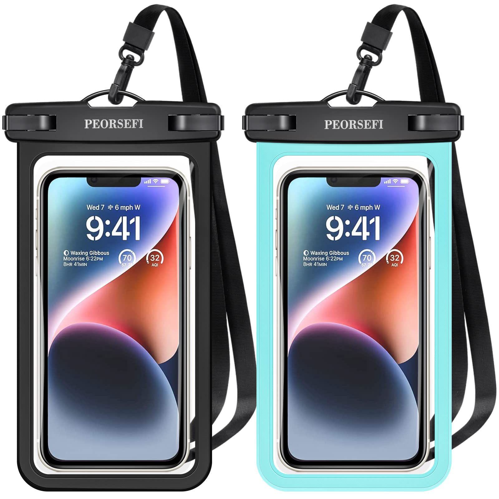 **Universal Waterproof Phone Pouch - IPX8 Waterproof Phone Case for iPhone 16/15/14/13/12 Pro Max/XS Plus & Galaxy S24+/S23 (Up to 7